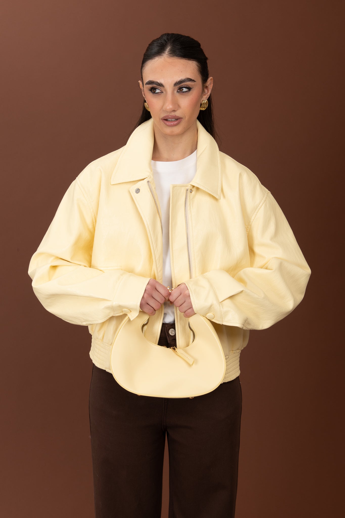 Chiodo/Bomber ‘ECOPELLE BY LUMINA’ Giallo