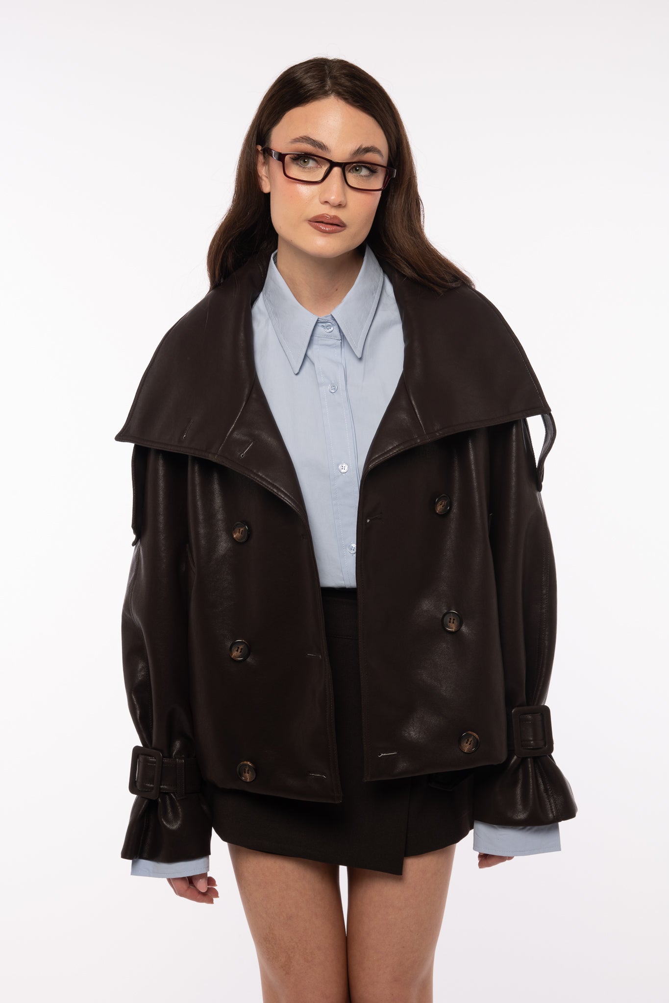 Bomber/Chiodo ‘6 BOTTONI’ Ecopelle Cacao