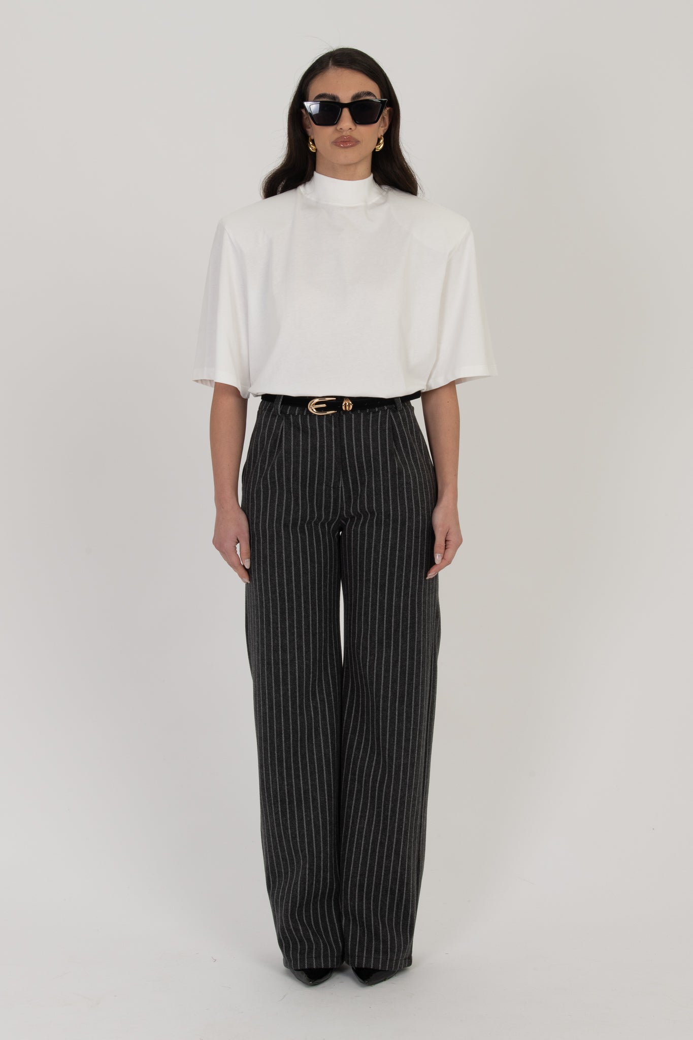 Pantalone ‘2% LANA’ Gessato Grigio