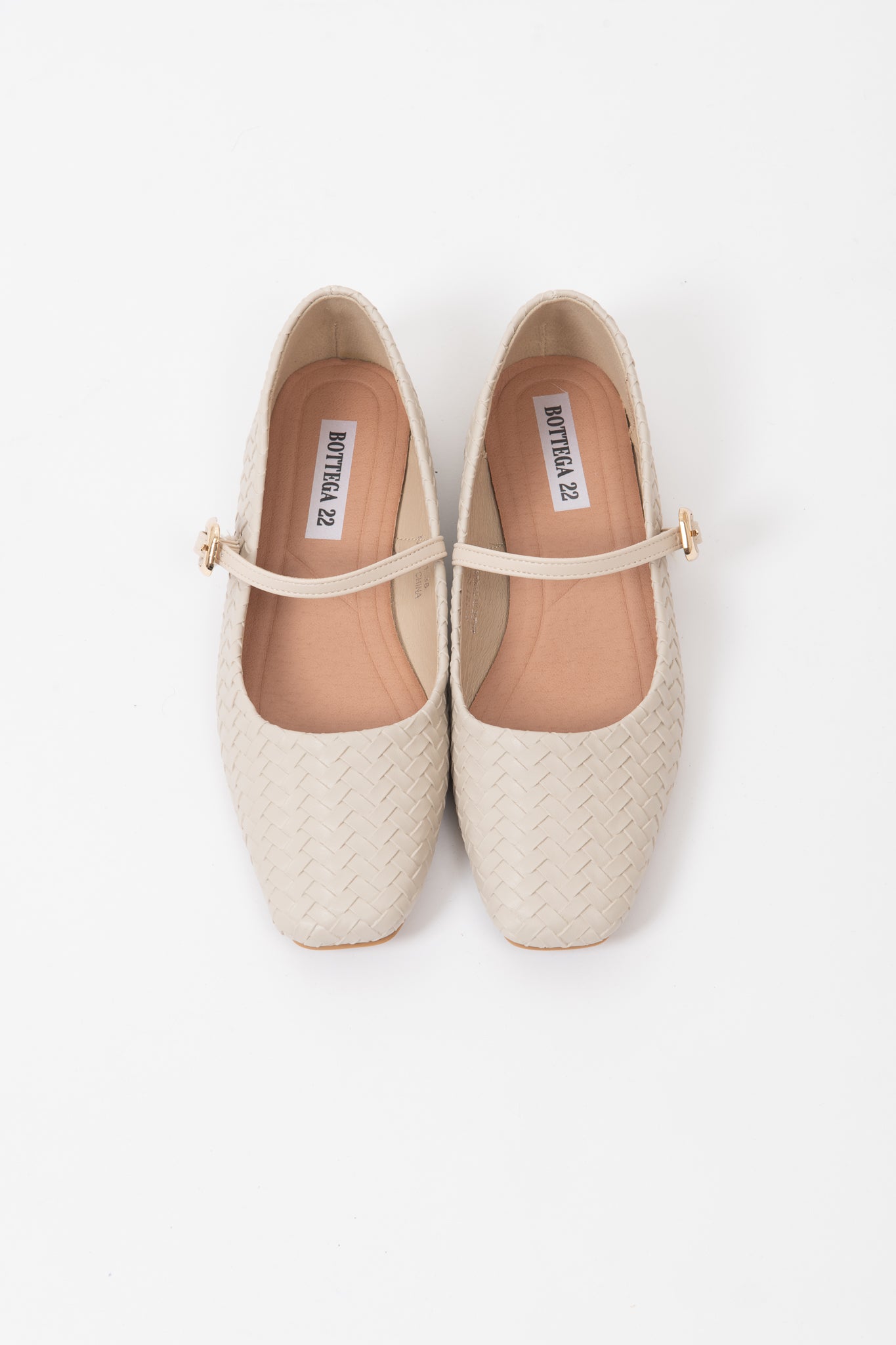 Ballerina ‘ECOPELLE INTRECCI’ Panna