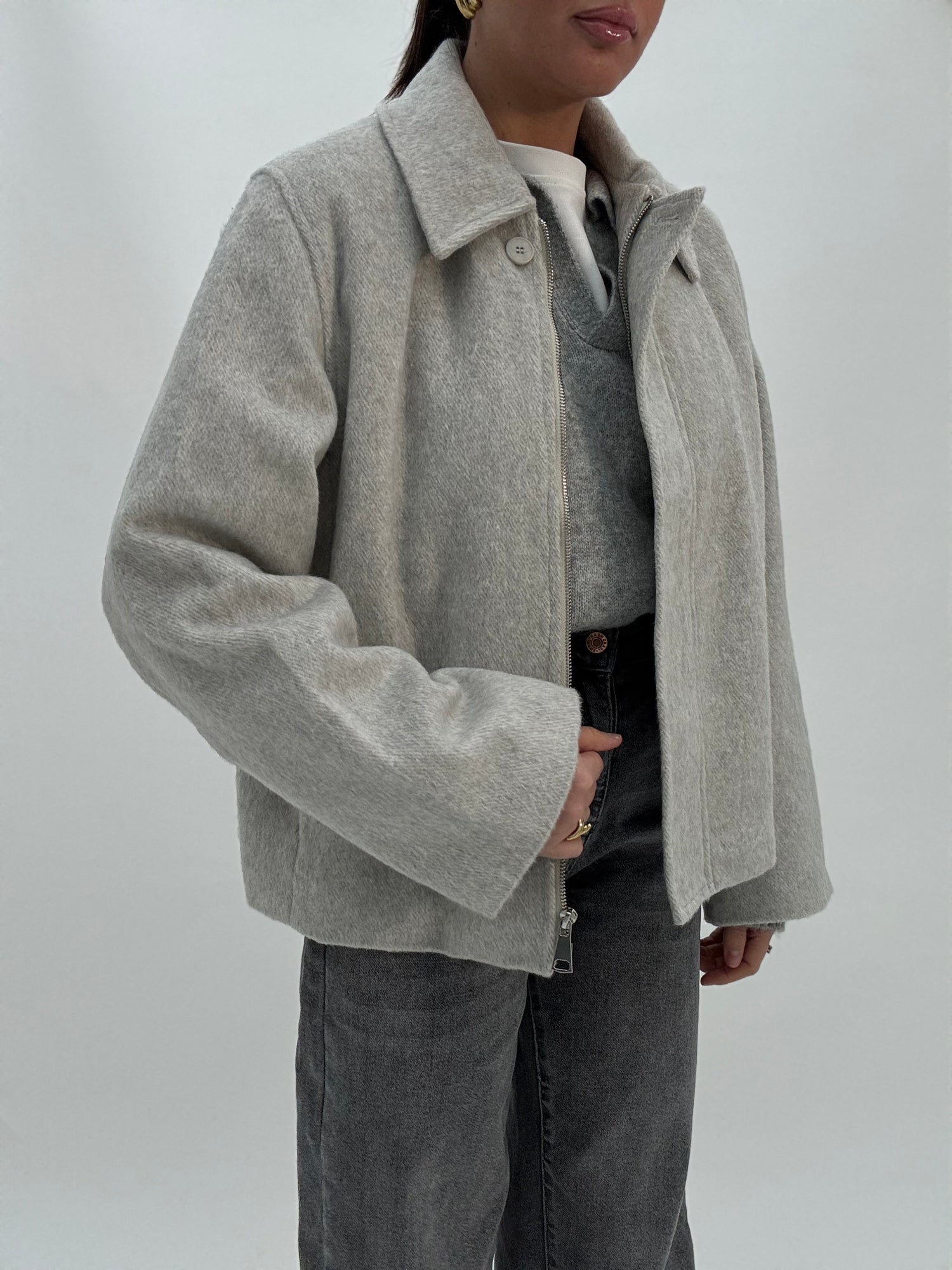 Giacca/Cappotto 20%LANA Grigio Chiaro