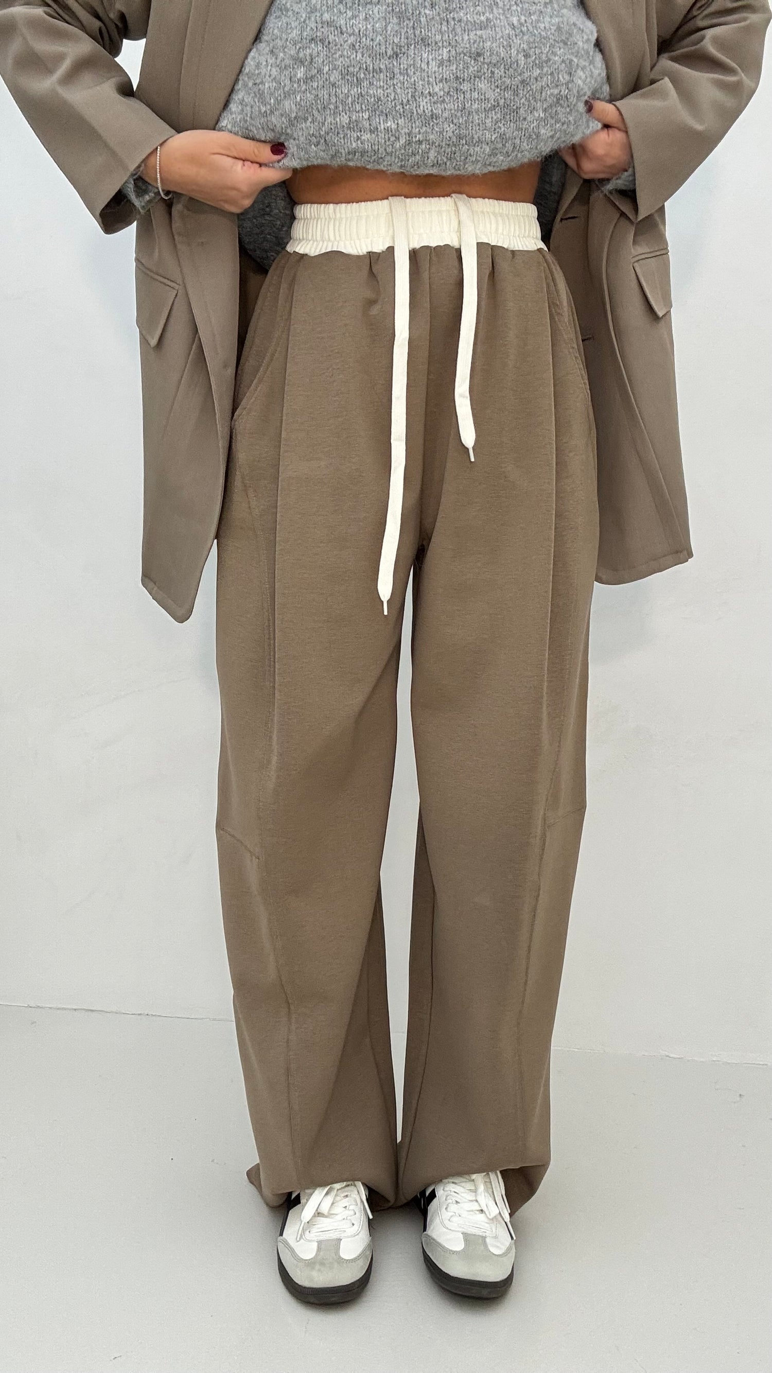 Pantalone tuta ‘BANDA BIANCA 47%COTONE’ Fango