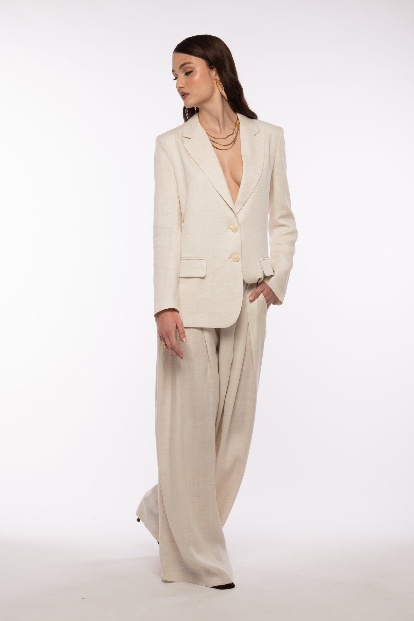 Tailleur ‘10% LINO’ Panna