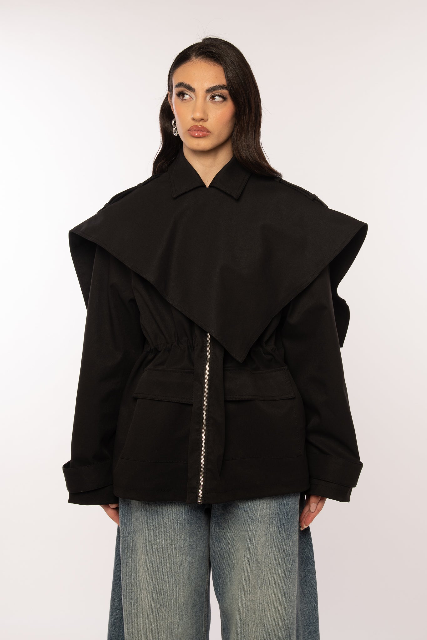 Trench+Mantella ‘TASCONI’ Nero