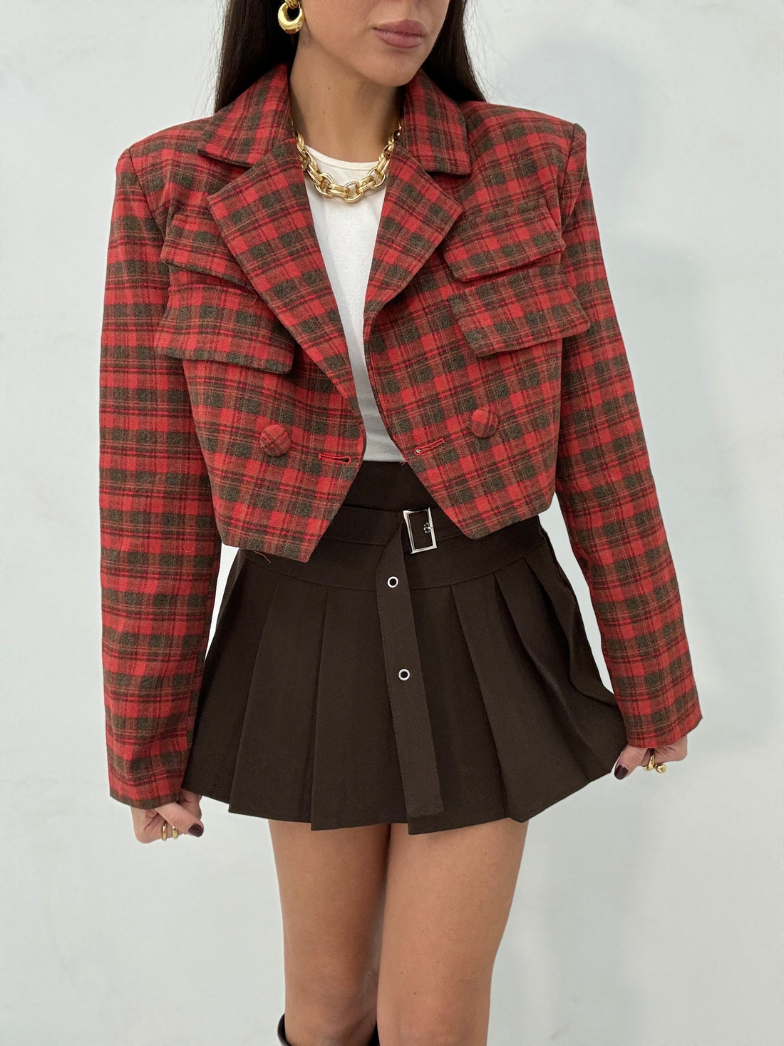 Blazer ‘SCOZZESE’ Crop Rossa