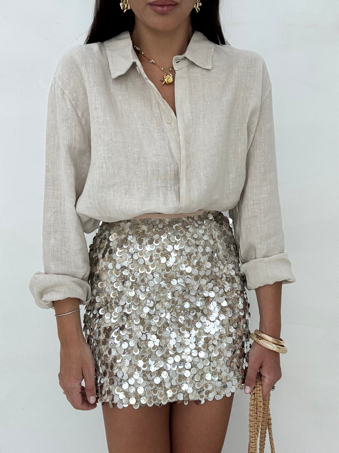 Gonna ‘PAILLETTES’ Beige