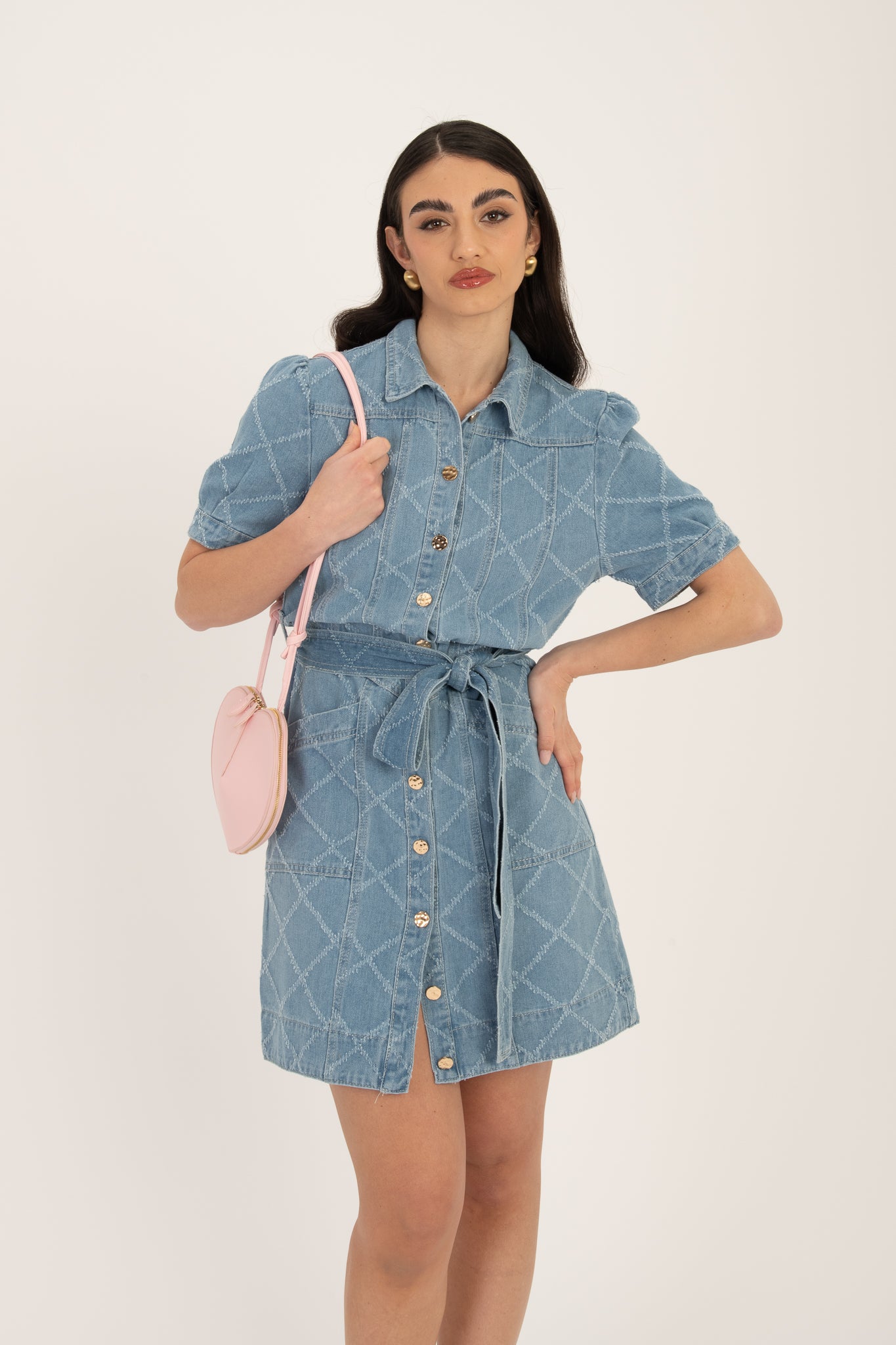 Abito ‘BOTTONI ORO CON FUSCIACCA’ in Denim