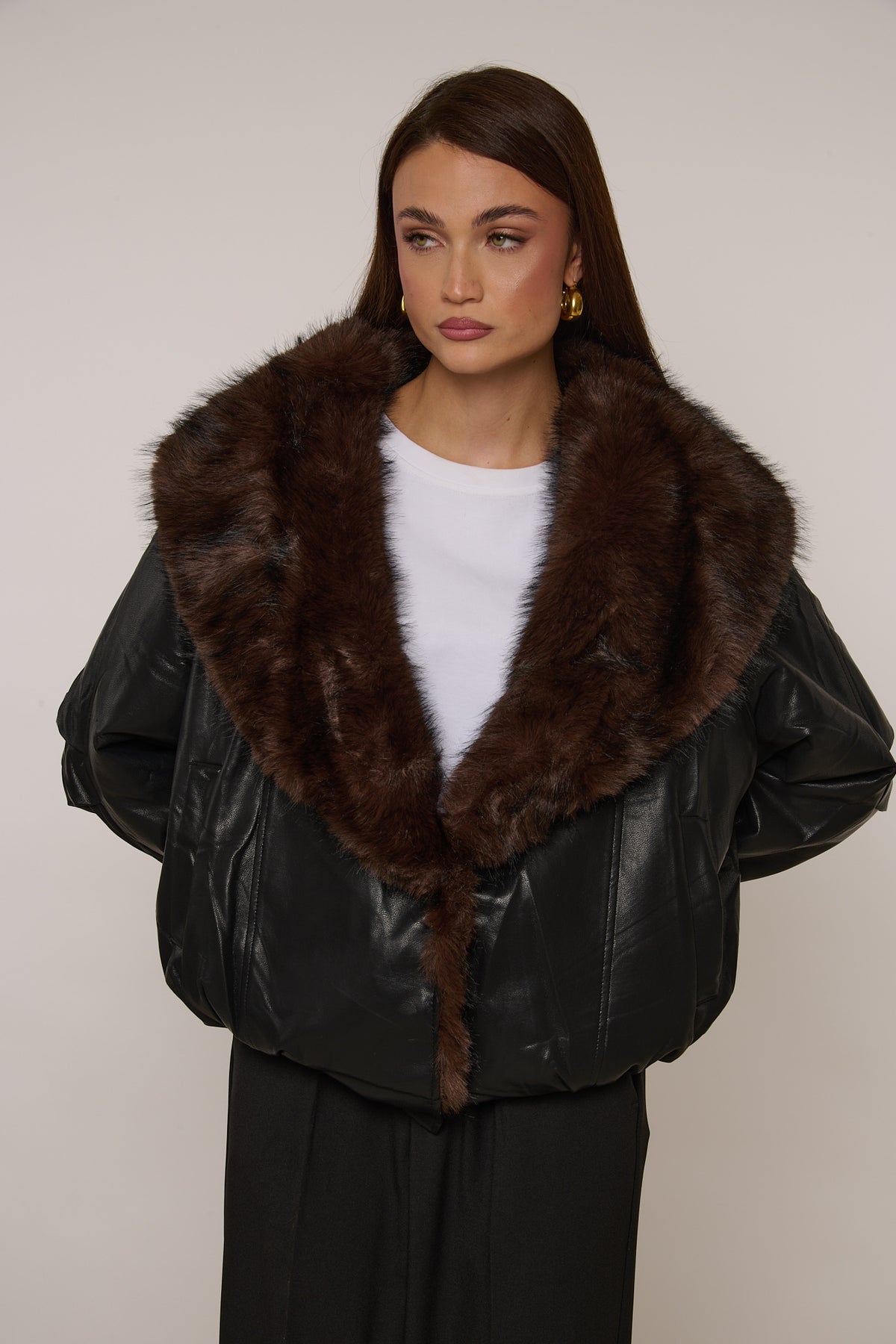 Bomber/Pelliccia  ‘DOUBLE FACE’ Nero