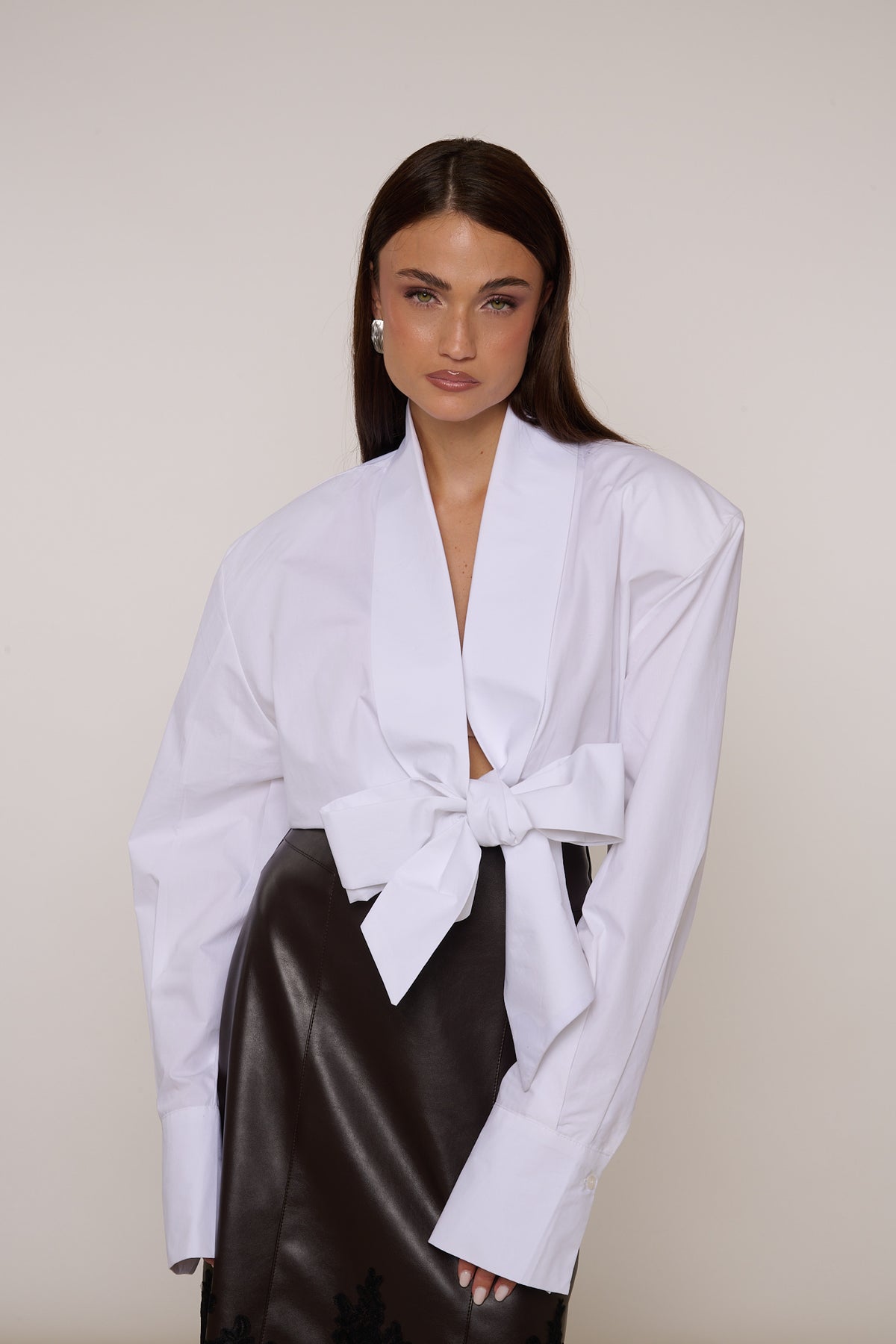 Camicia ‘MAXI FIOCCO’ Bianca