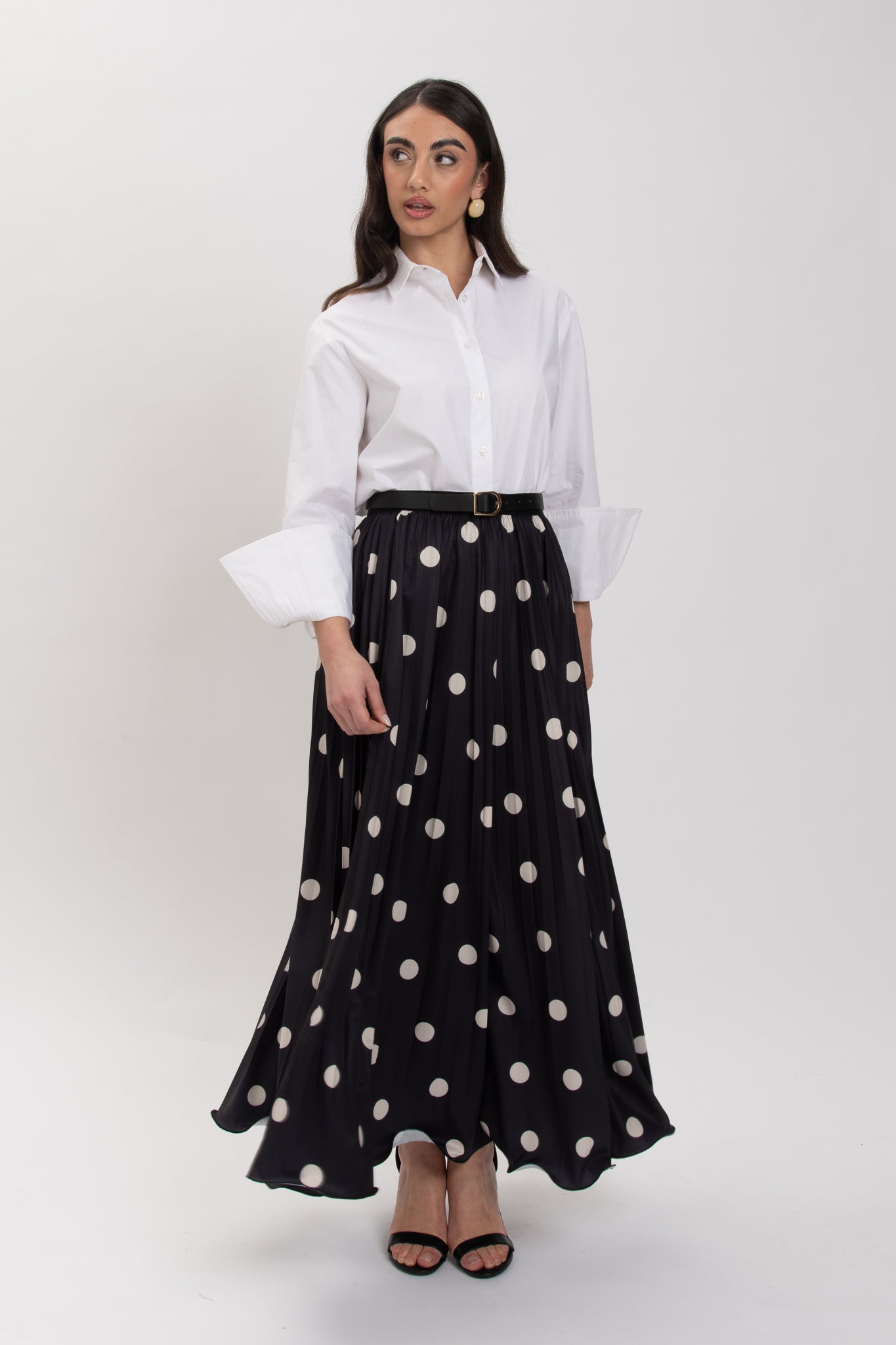 Gonna lunga ‘PLISSETTATA POIS’ Nera