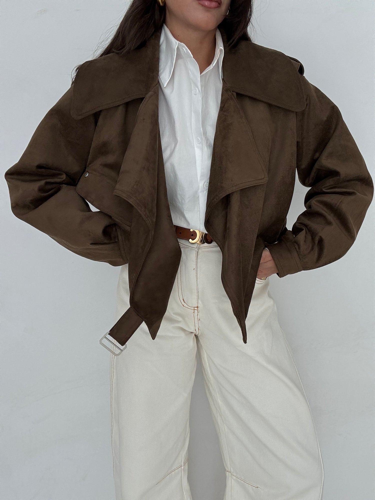 Trench/Giacca ‘IN SUEDE’ Cacao