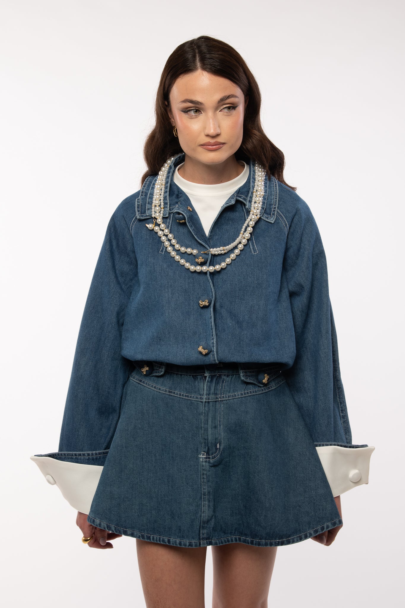 Gonna/Pantaloncino ‘BOTTONI FIOCCO’ in denim
