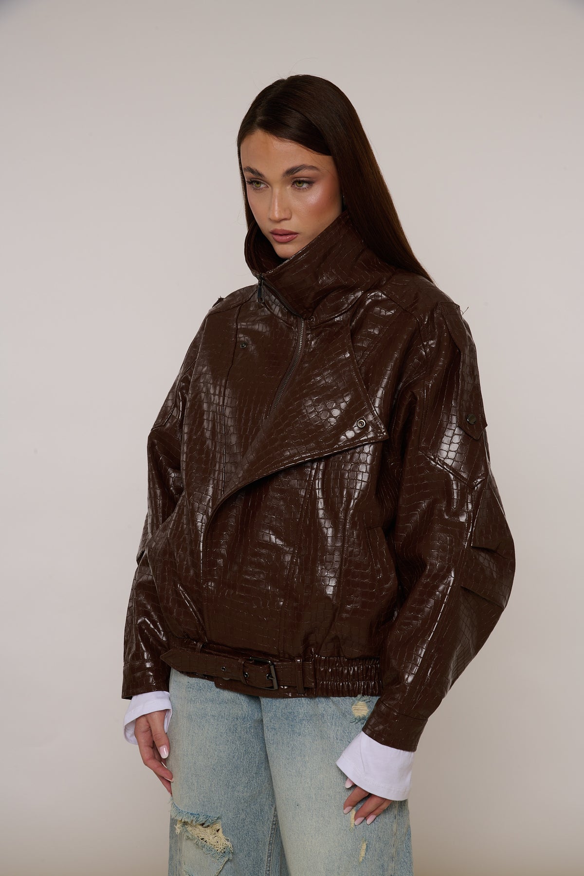 Bomber cocco ecopelle Cacao