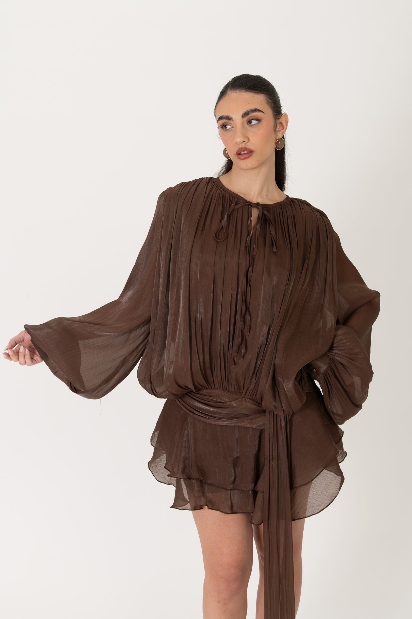 Abito ‘CHIFFON CON COULOTTE’ Cacao