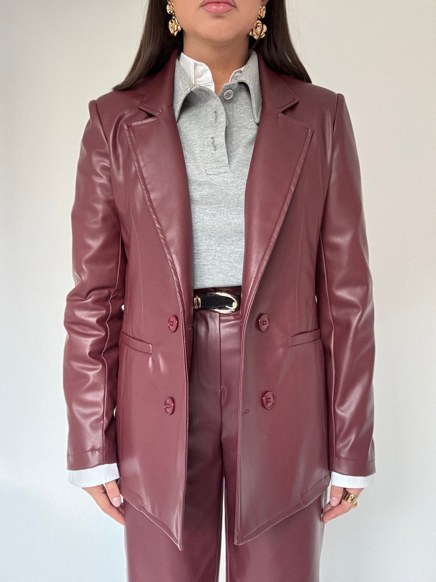 Blazer Ecopelle ‘3&33’ Bordeaux