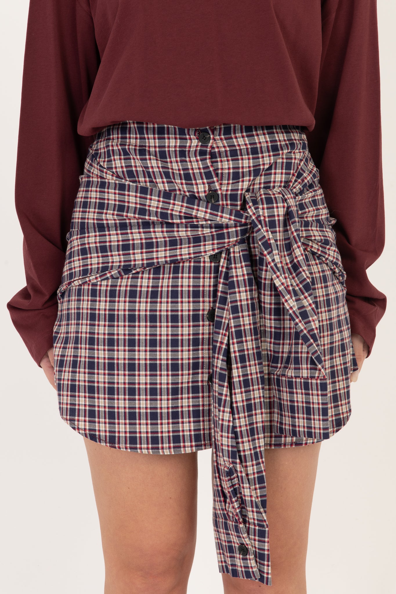 Gonna ‘CON FINTA CAMICIA’ BY LUMINA’ Bordeaux