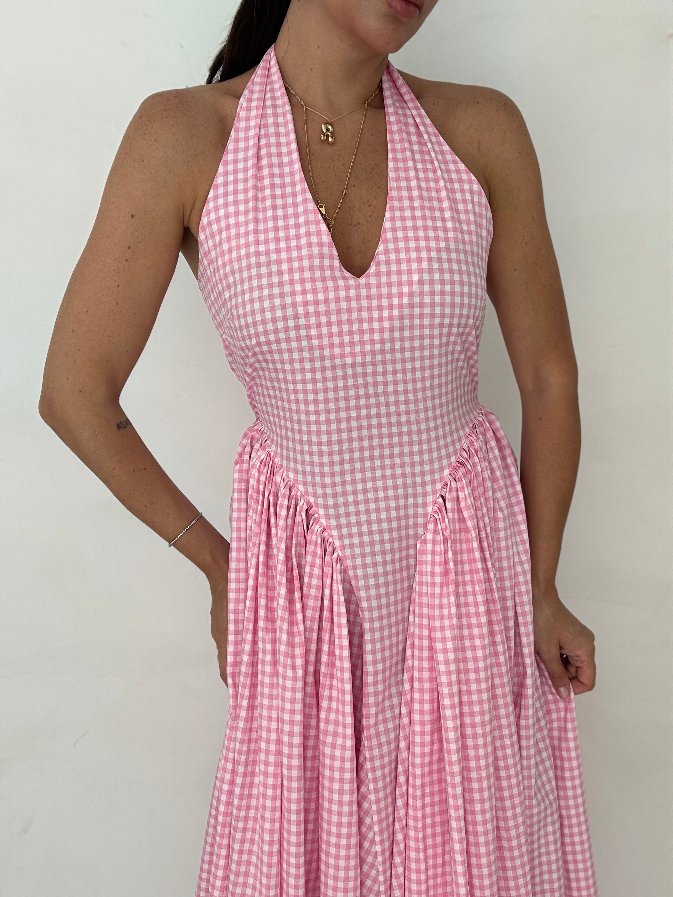 Abito ‘QUADRI 42% COTONE’ Rosa