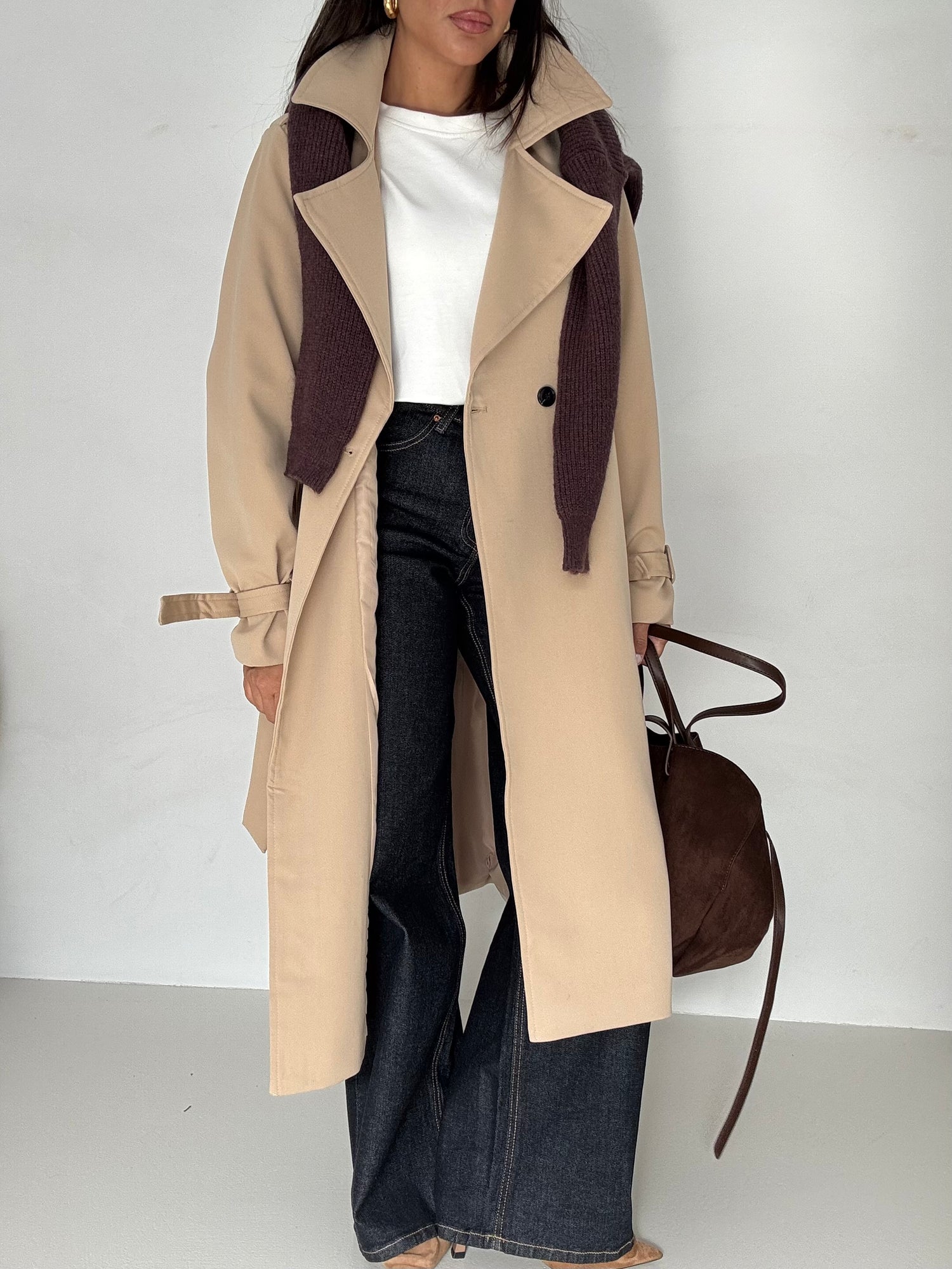 Trench Lungo ‘C’EST LA VIE’ Beige