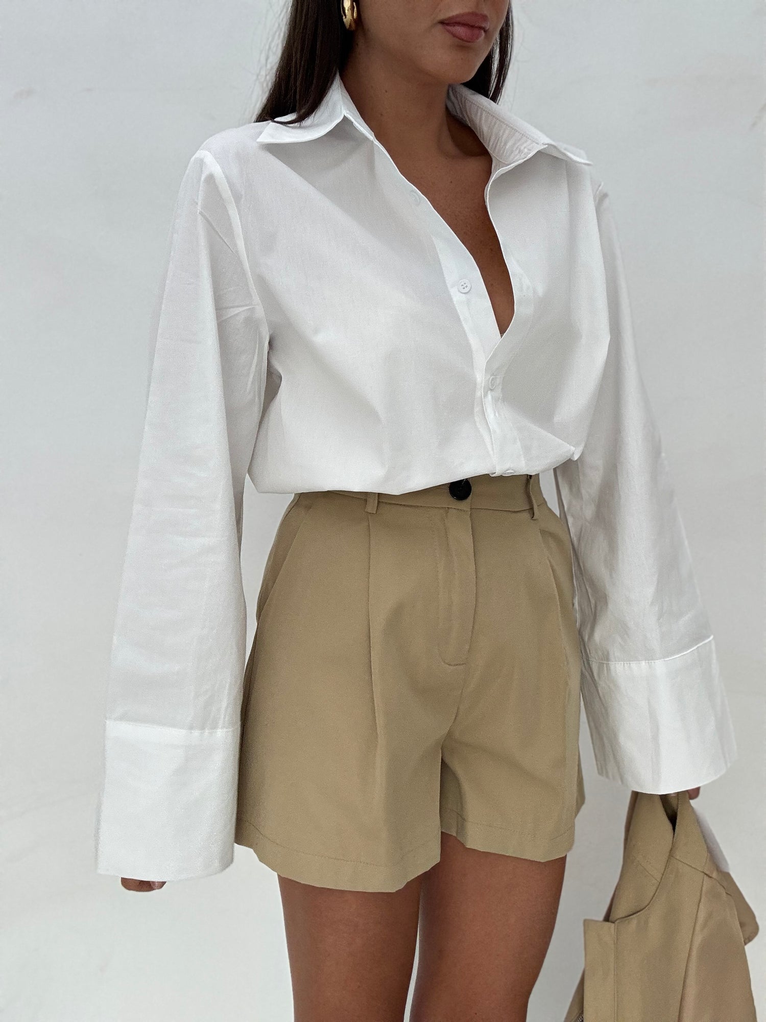 Camicia ‘MANICA LARGA’ 100% COTONE Bianca