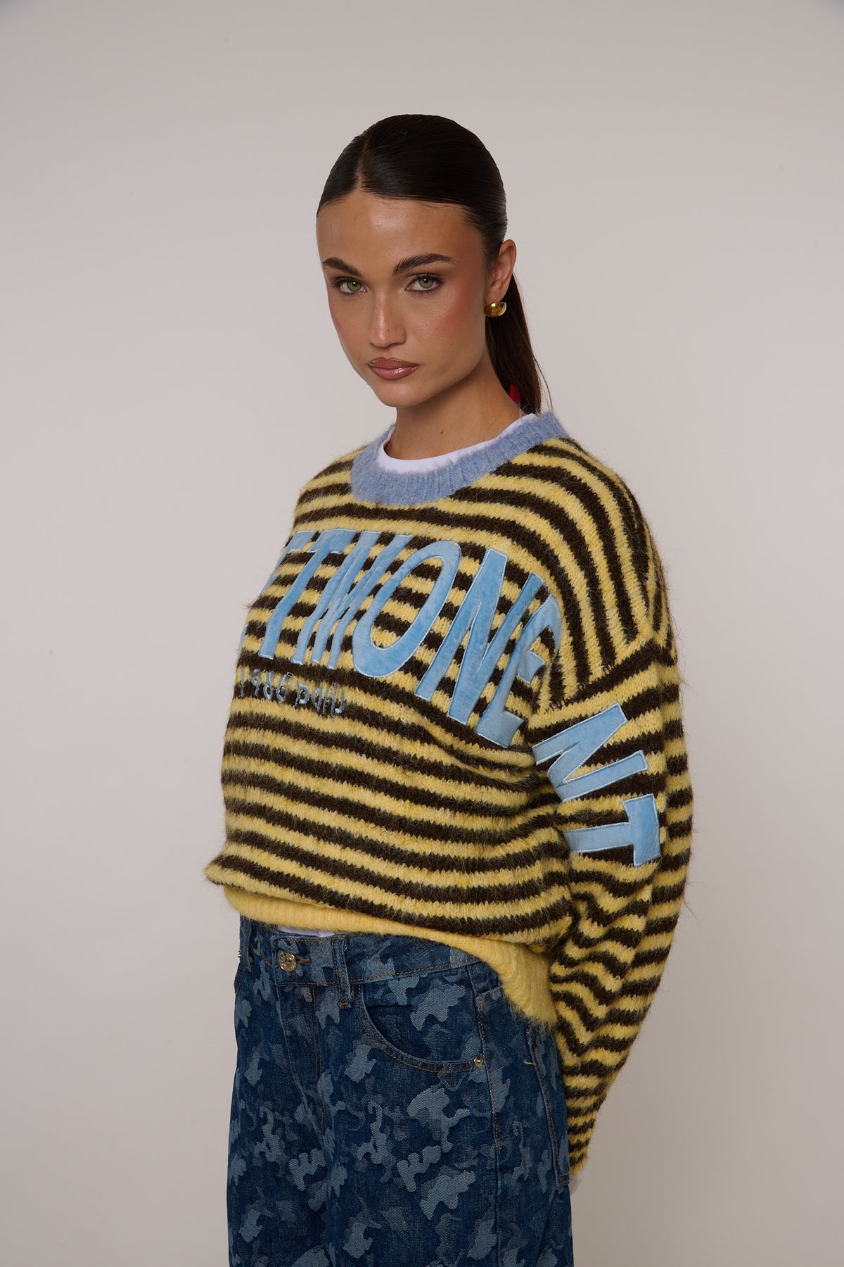 Maglione ‘SUNSET’ righe Cacao e Giallo
