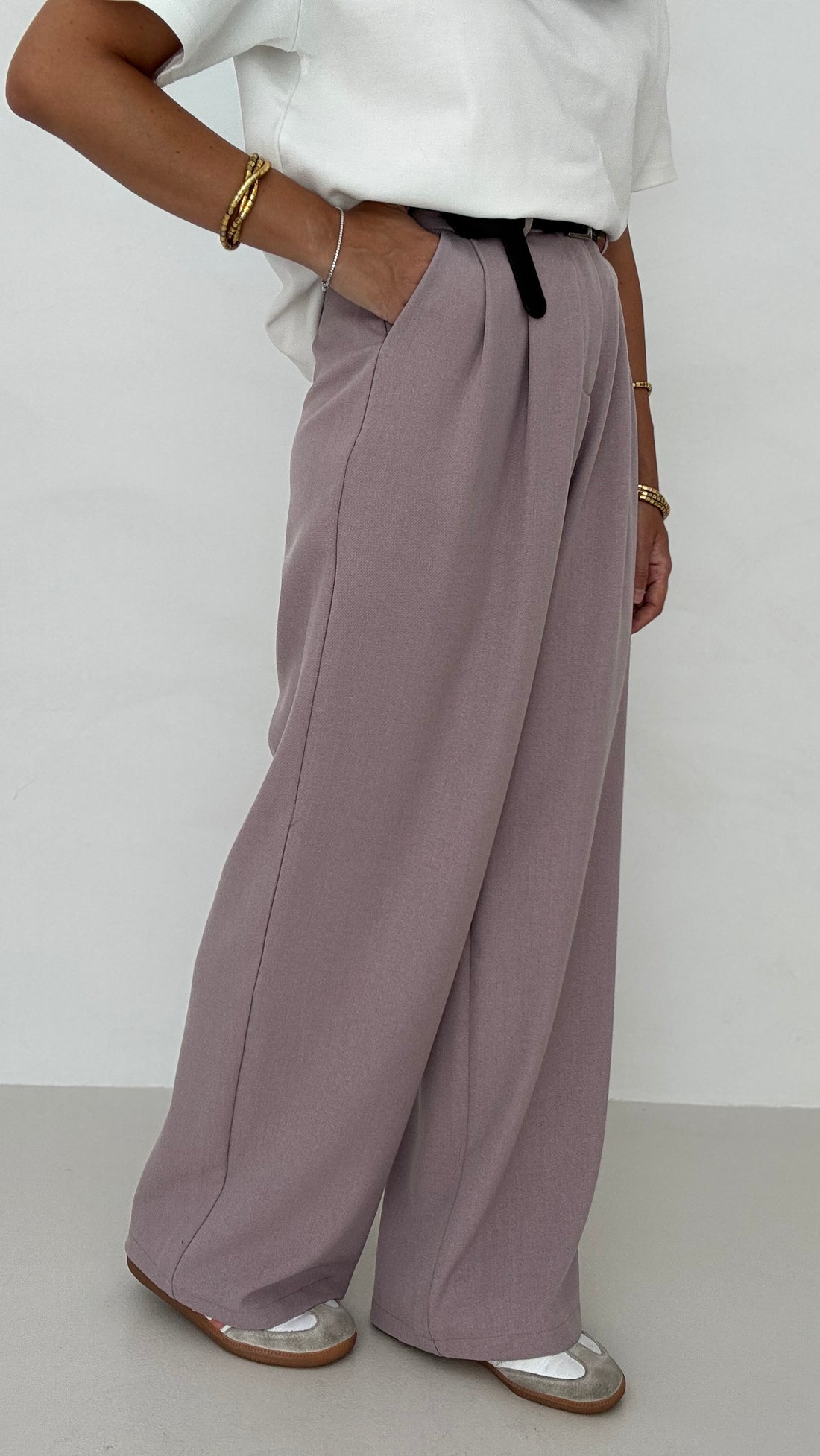 Pantalone ‘CLASSIC’ con cintura Rosa scuro