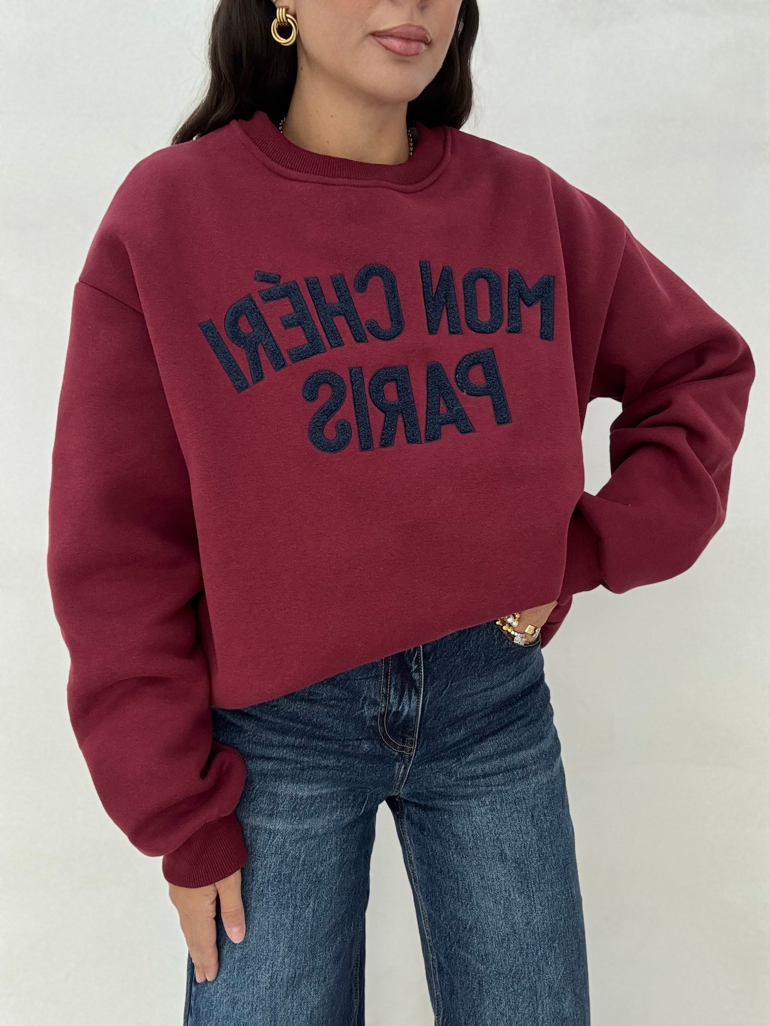 Felpa ‘MON CHÉRI PARIS’ BORDEAUX