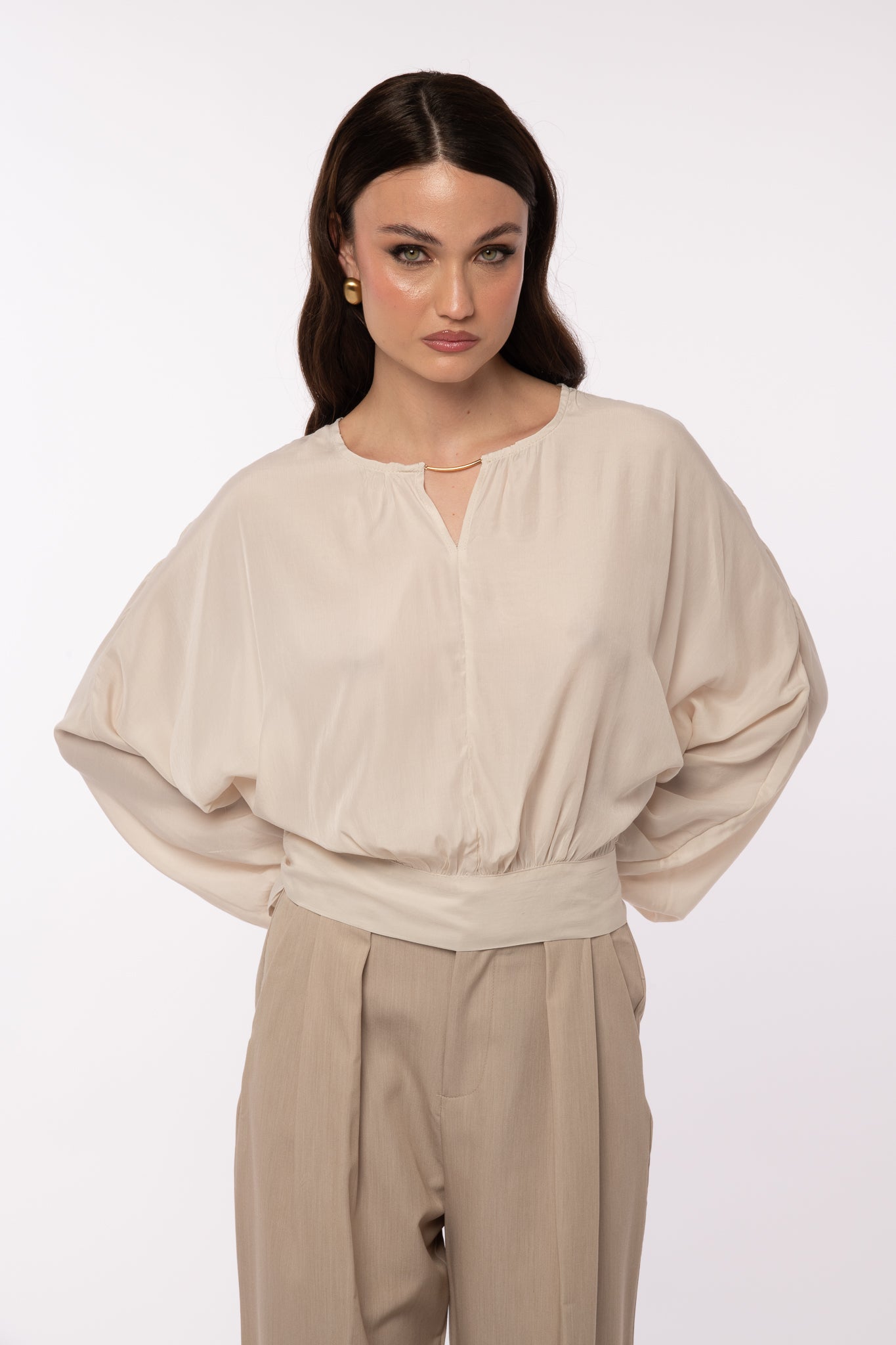 Blusa ‘DETTAGLIO ORO’ Panna