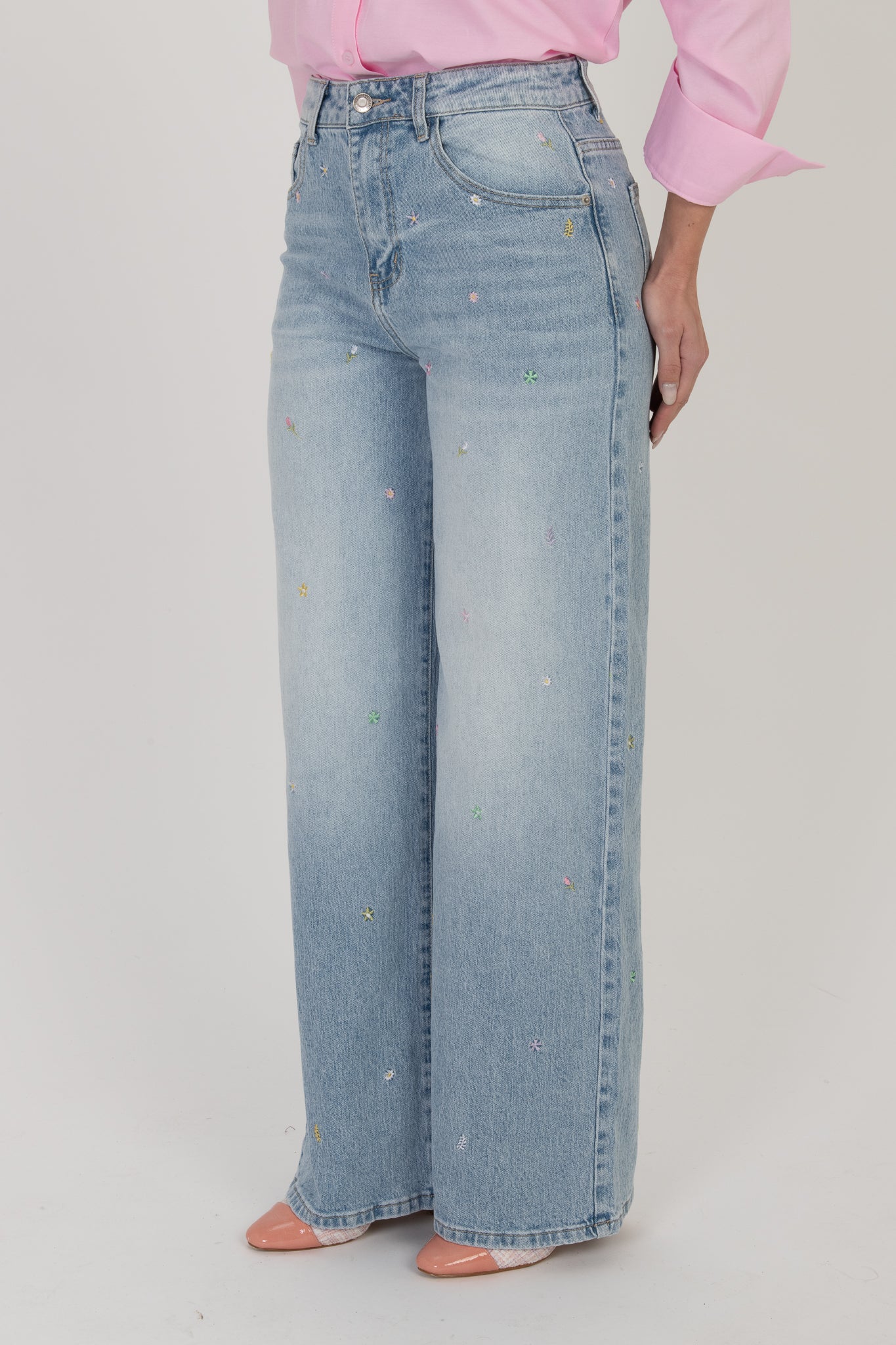 Jeans ‘CON RICAMI’ Denim Chiaro
