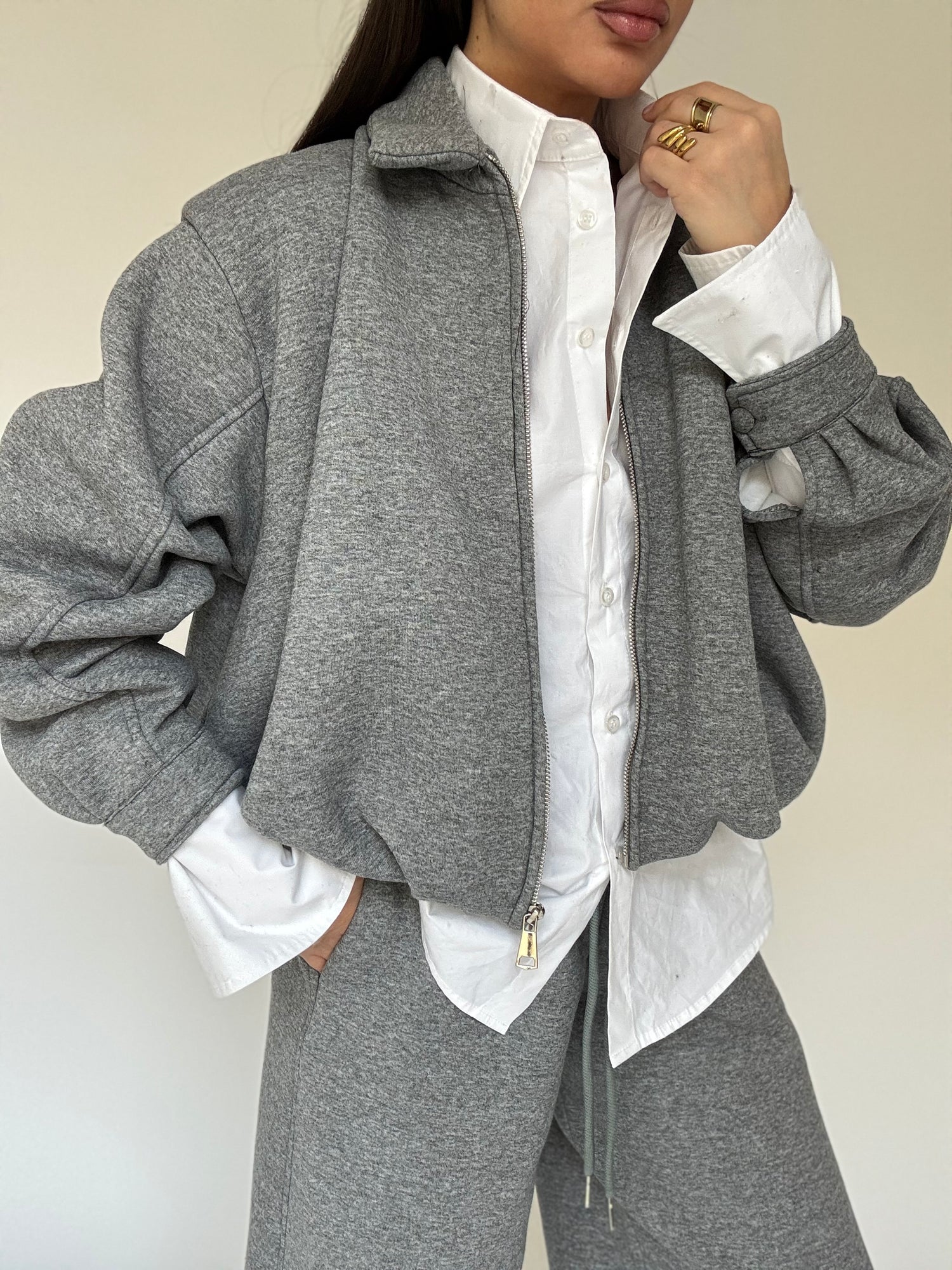Giacca/Bomber ‘PILE INTERNO’ Grigio