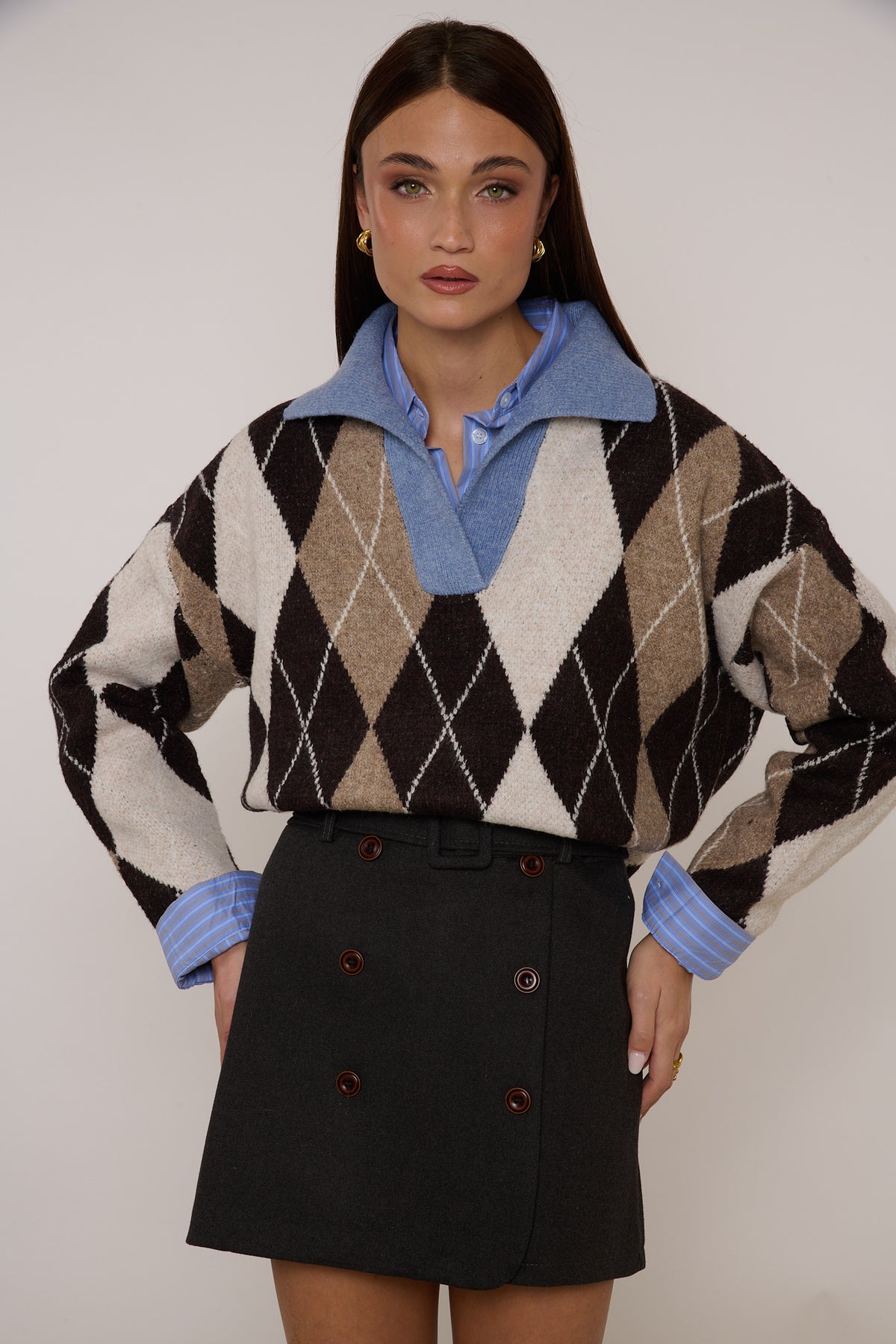 Maglione ‘10% LANA’ Rombi Cacao