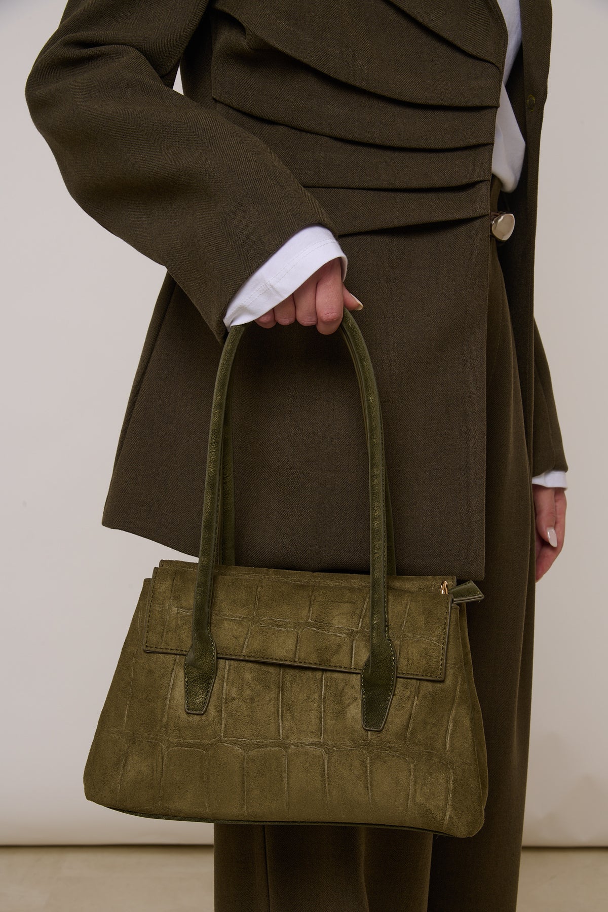 Borsa ‘SUEDE’ Pitonata Verde