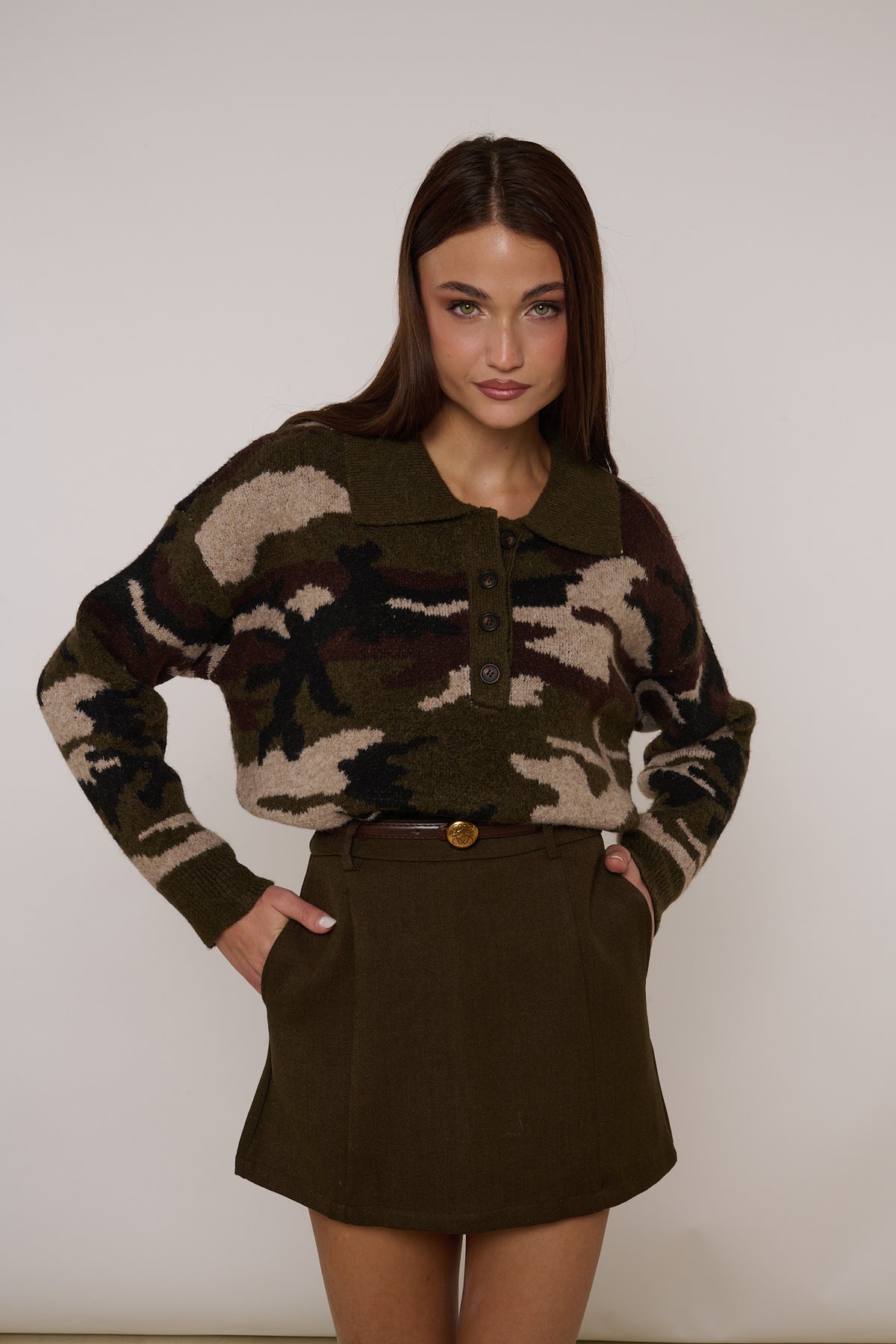 Maglione/Polo ‘10% LANA’ Camouflage