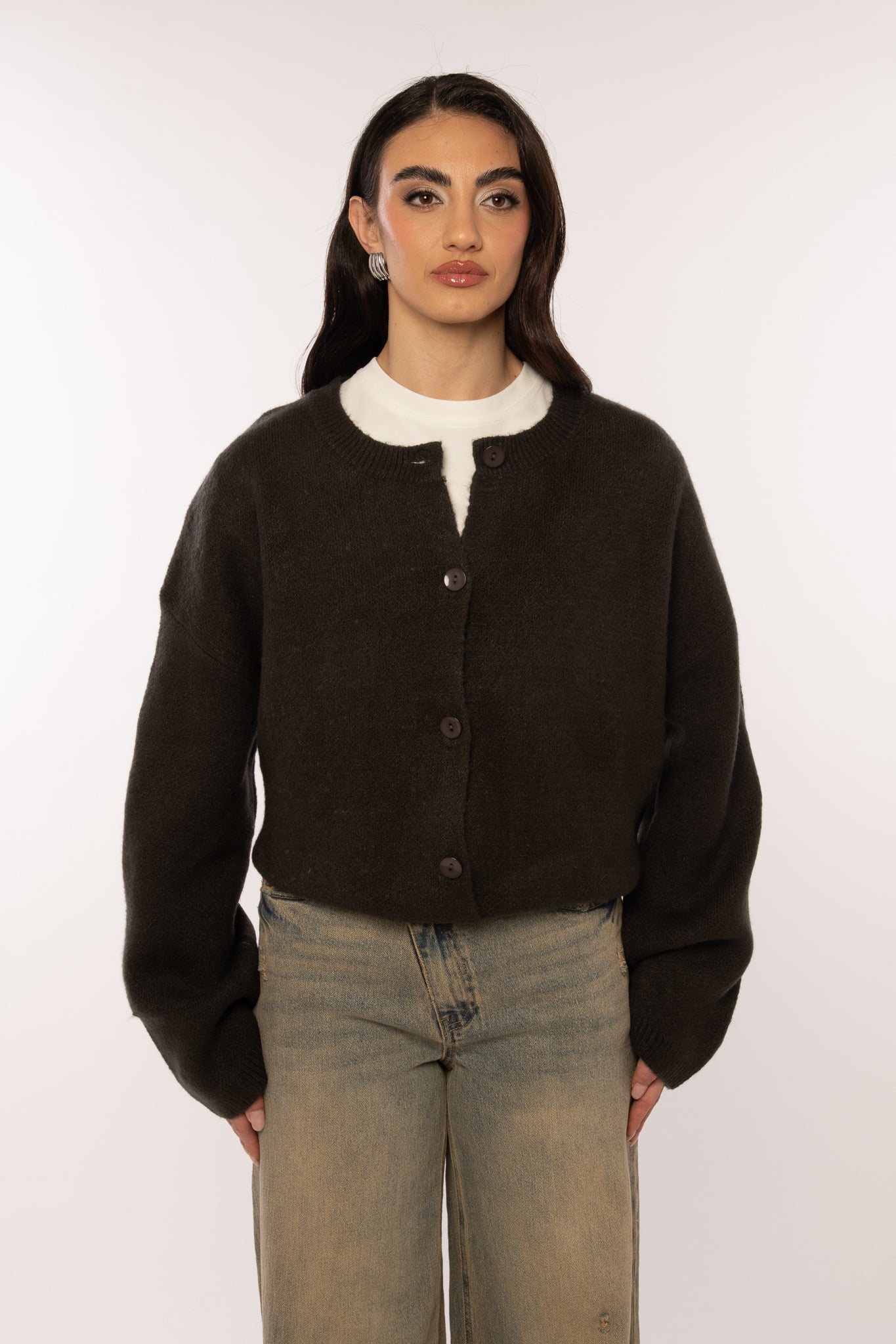 Cardigan ‘BASIC CON BOTTONI’ Grigio Scuro