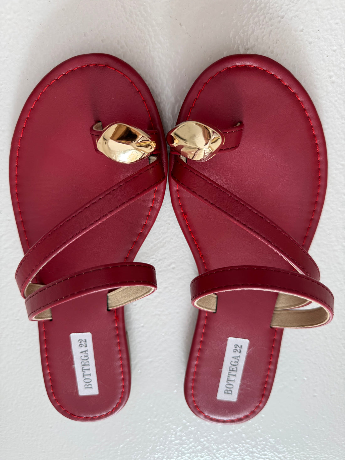 Sandalo ‘DETTAGLIO ORO’ Rosso