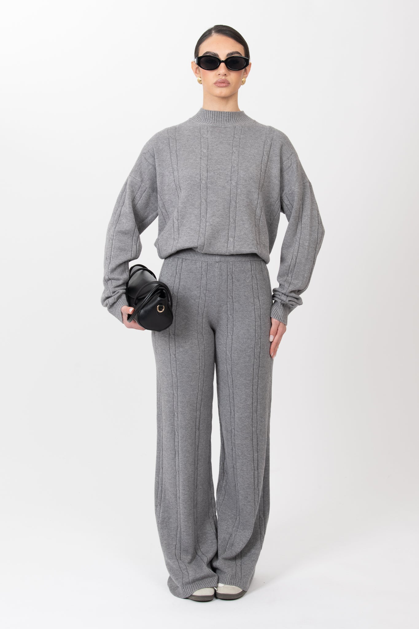 Coordinato ‘TRECCIA LANA RASATA’ Grigio