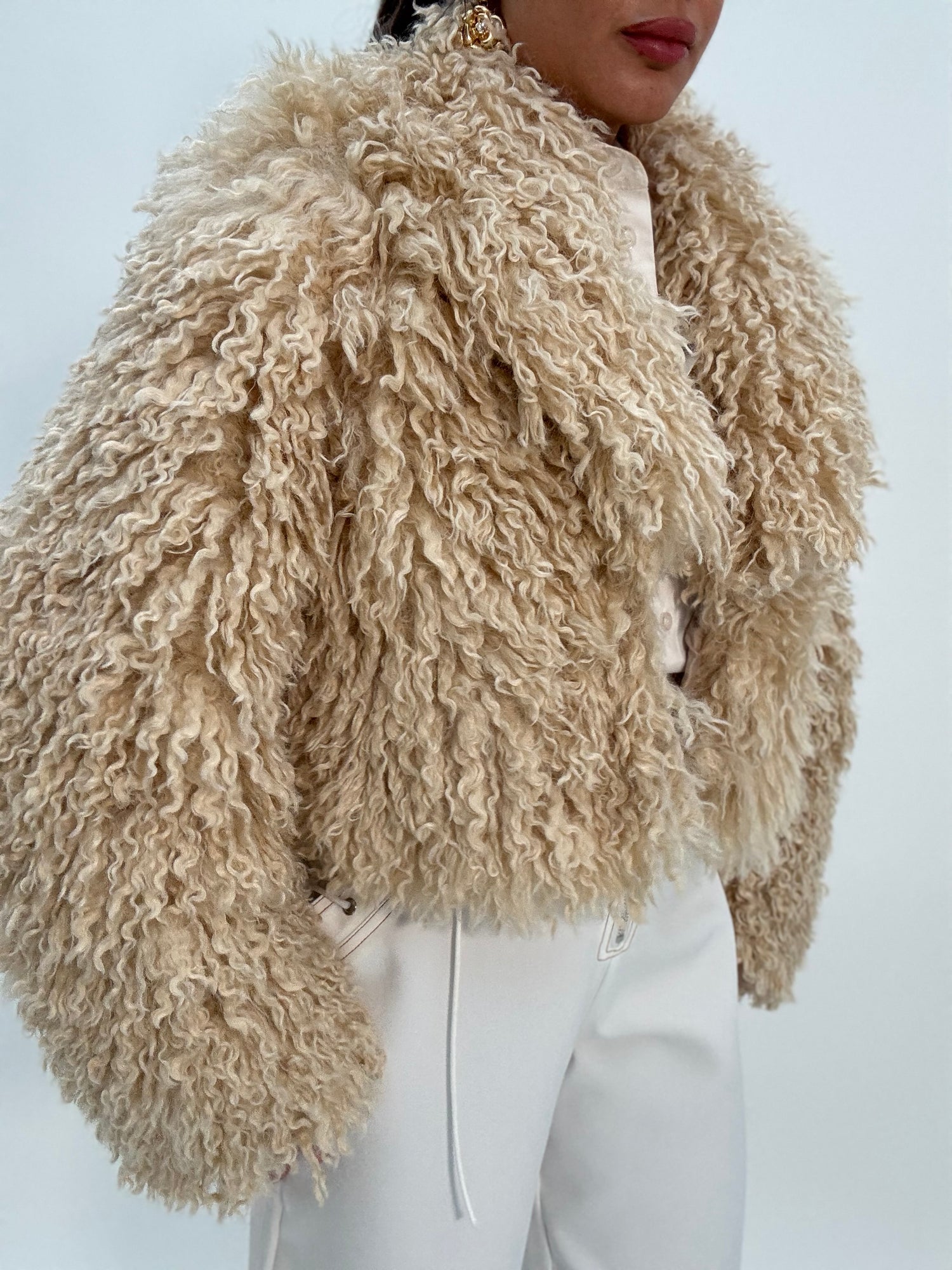 Eco pelliccia ‘MONGOLIA’ Panna