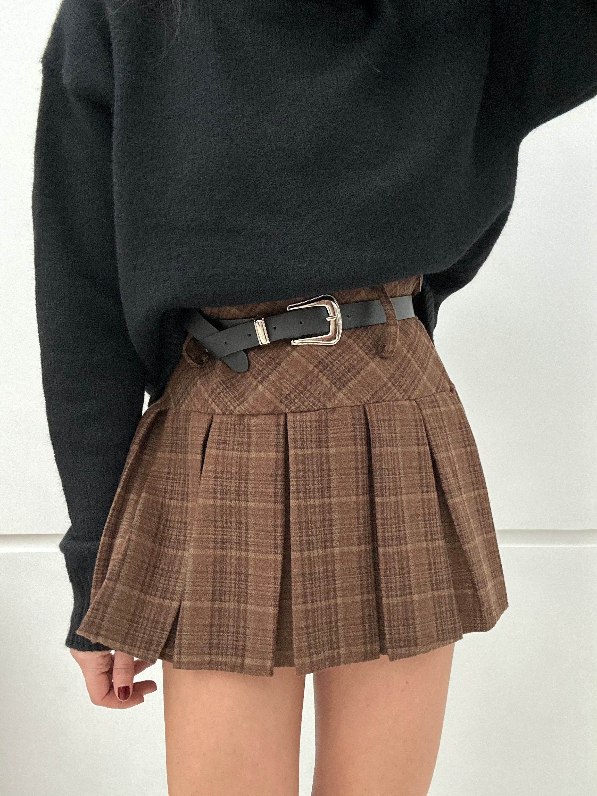 Gonna/Pantaloncino ‘COOKIE’ Tartan Cacao