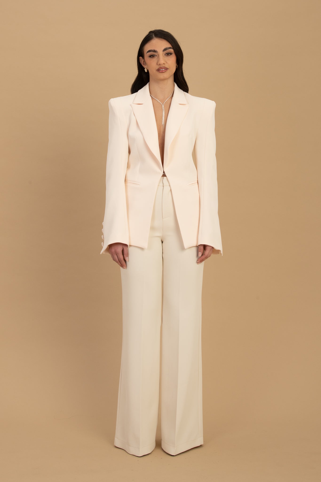 Pantalone ‘CON GANCETTO’ BY LUMINA Panna