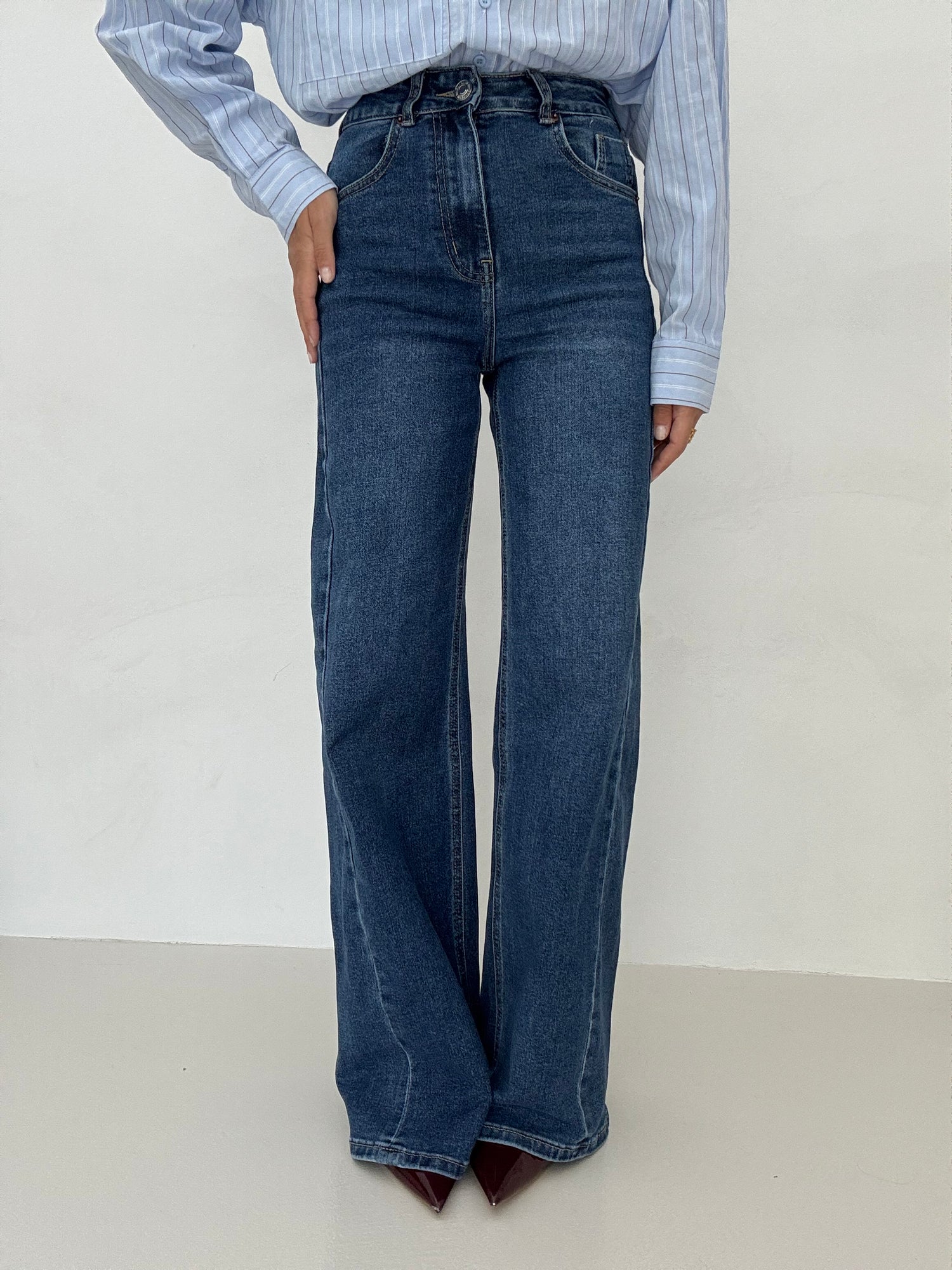 Jeans ‘VITA ALTA CON CUCITURA’ Denim Scuro