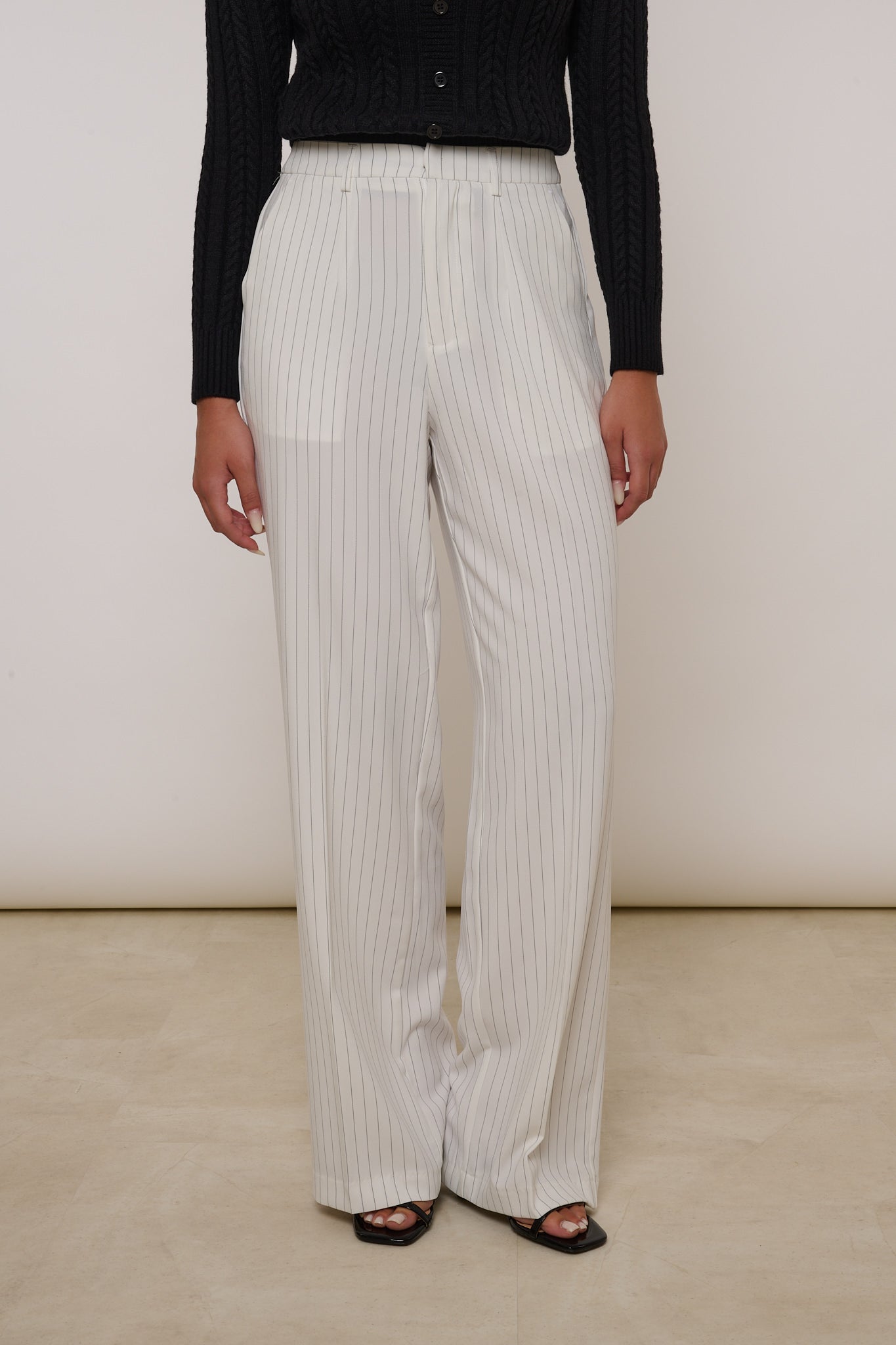 Pantalone ‘GANCETTO’ Gessato Bianco