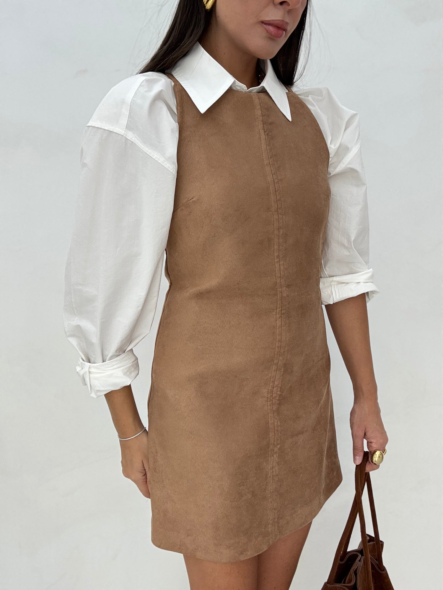 Abito ‘BASIC’ in Suede Camel