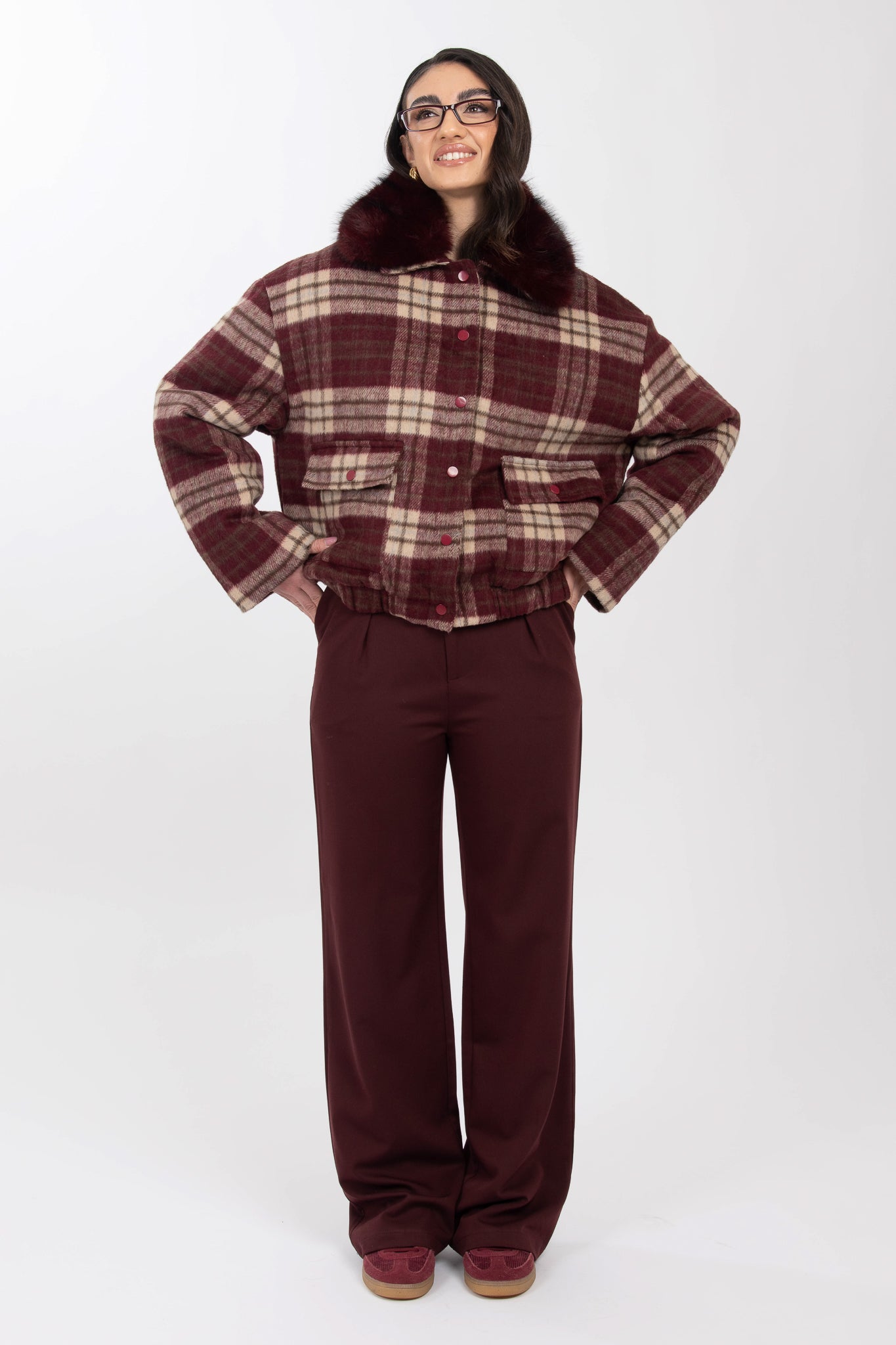 Pantalone con pence Bordeaux