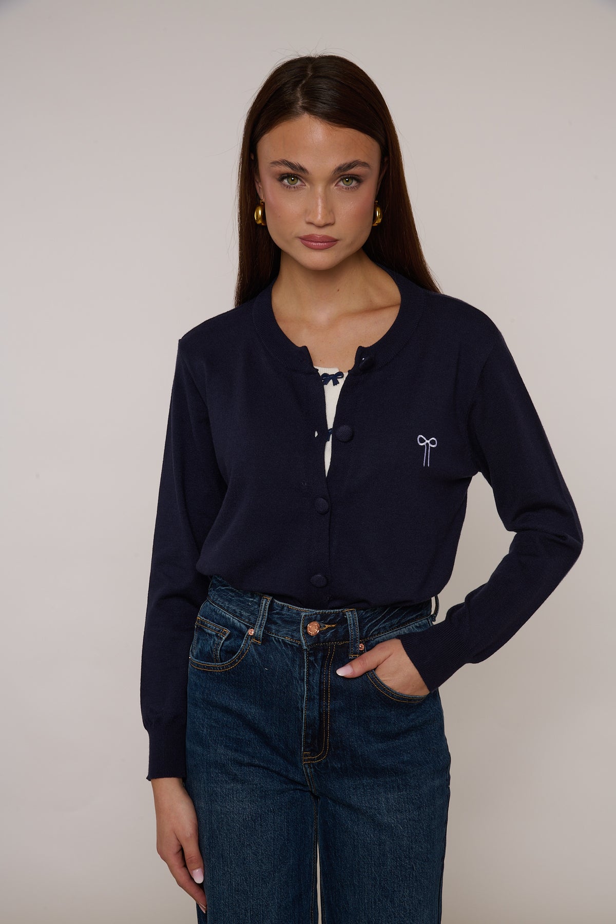 Cardigan ‘FIOCCHETTI’ Blu Notte