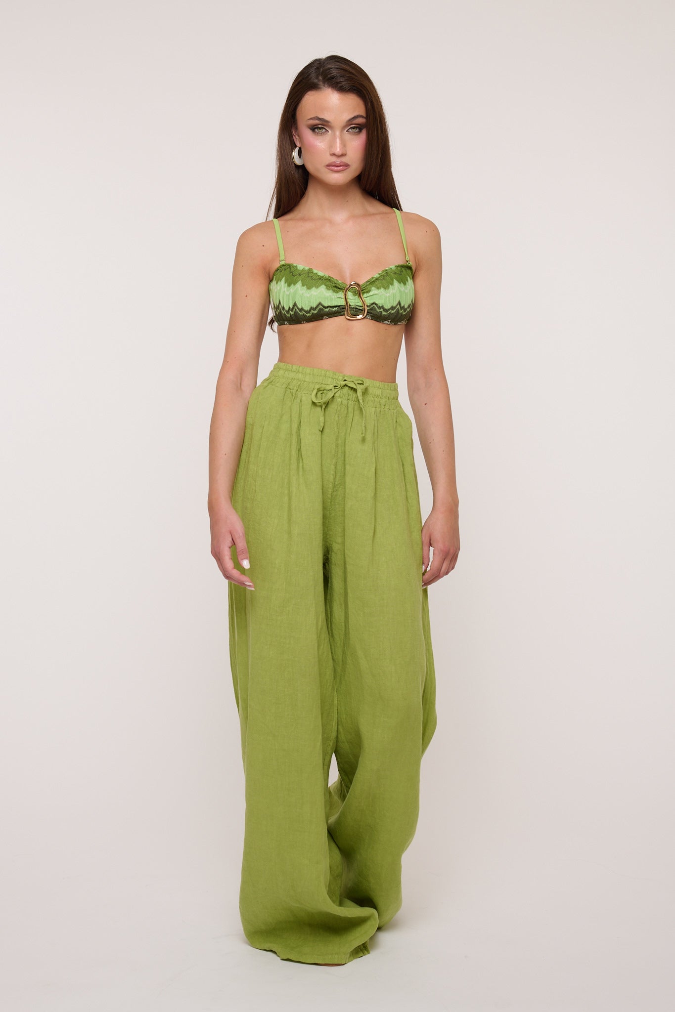 Pantalone ‘100% LINO’ Verde