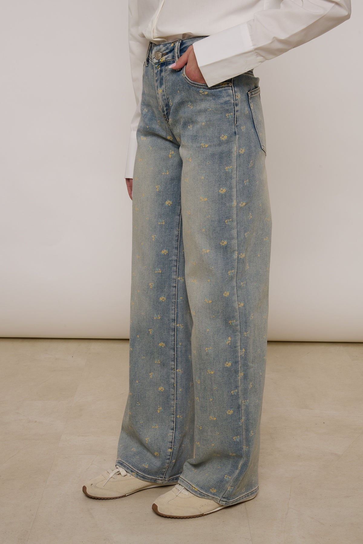 Jeans ‘MINI FIORI’ Denim Chiaro