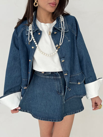 Camicia ‘BOTTONI FIOCCO’ Denim Scuro