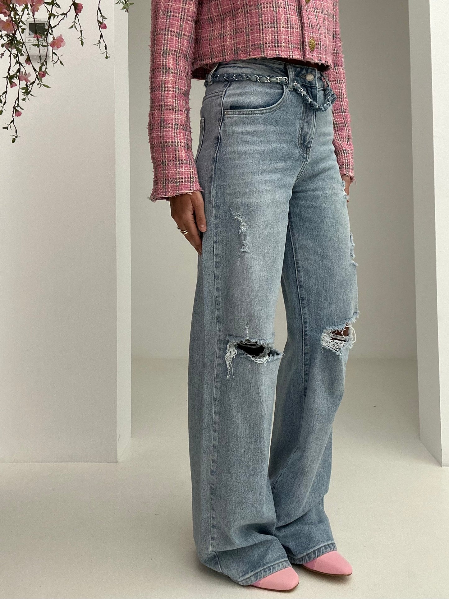 Jeans ‘STRAPPI’ denim chiaro