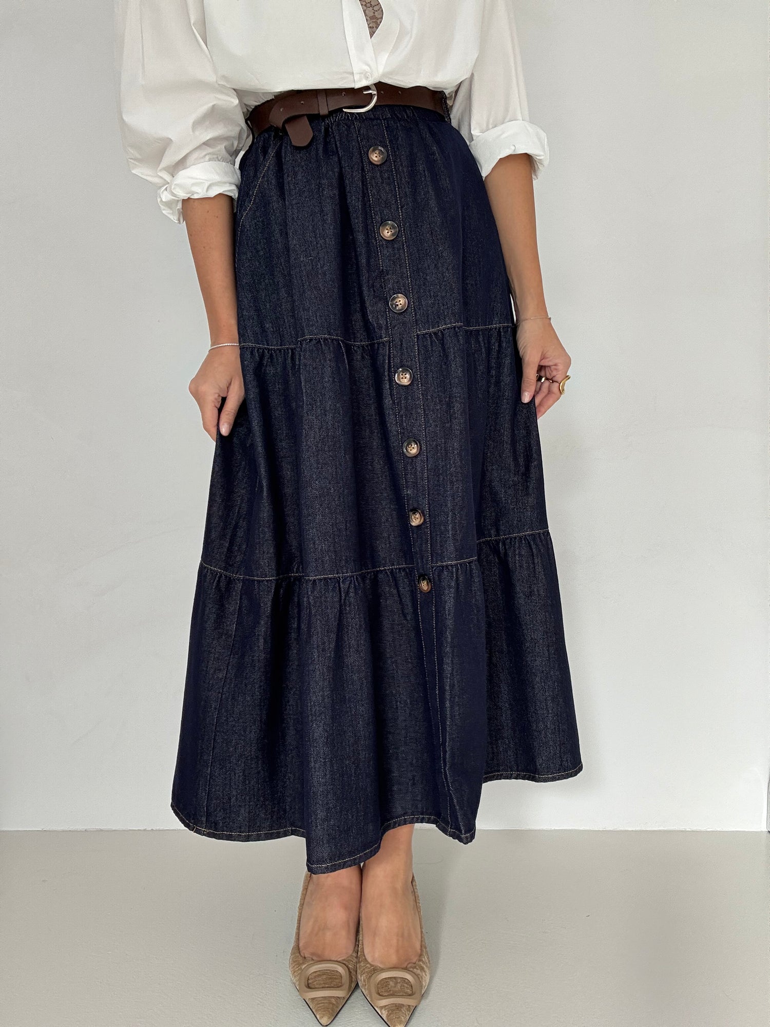 Gonna ‘BOTTONCINI ‘ in Denim