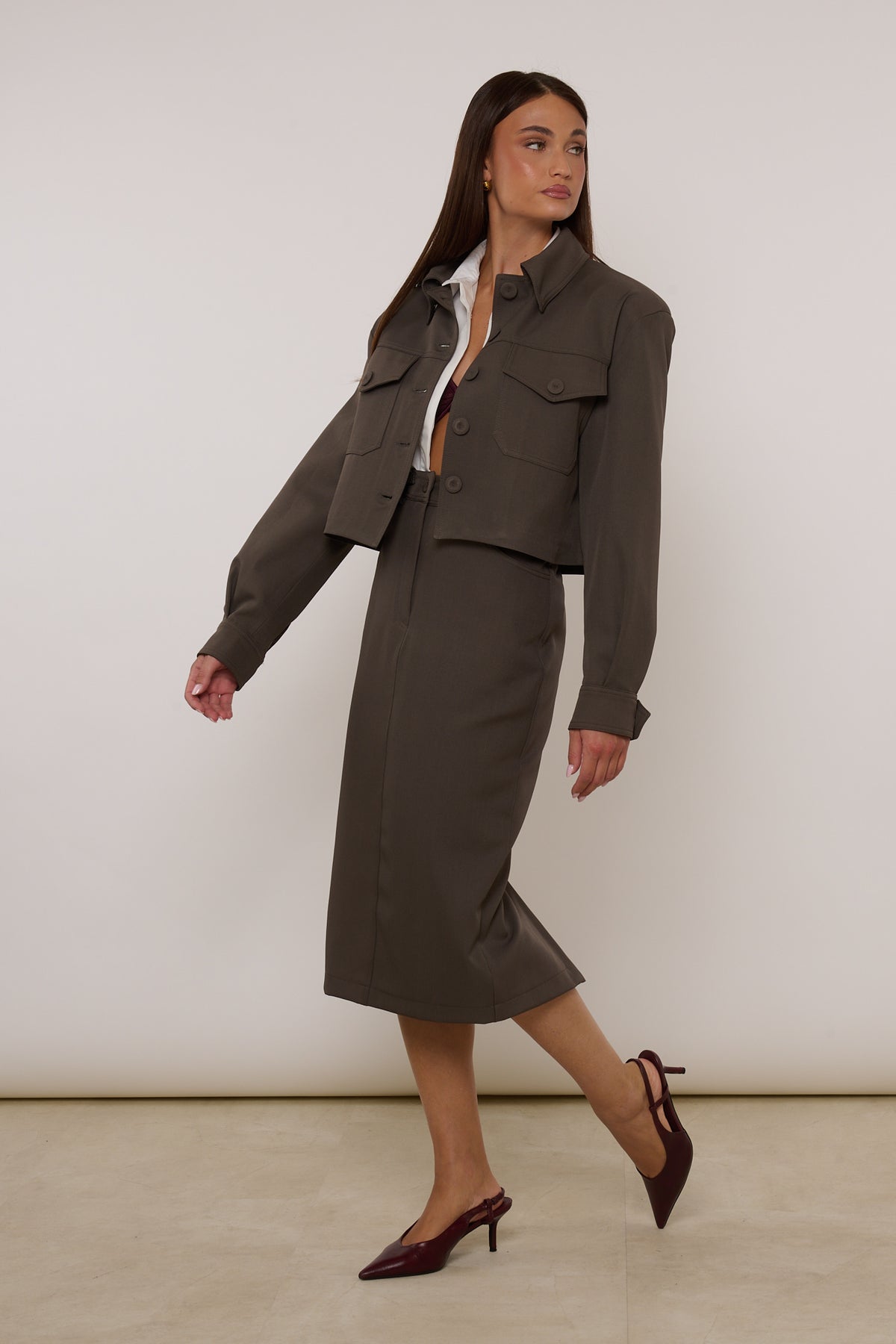 Coordinato ‘GONNA LONGUETTE+GIACCA’ Fango