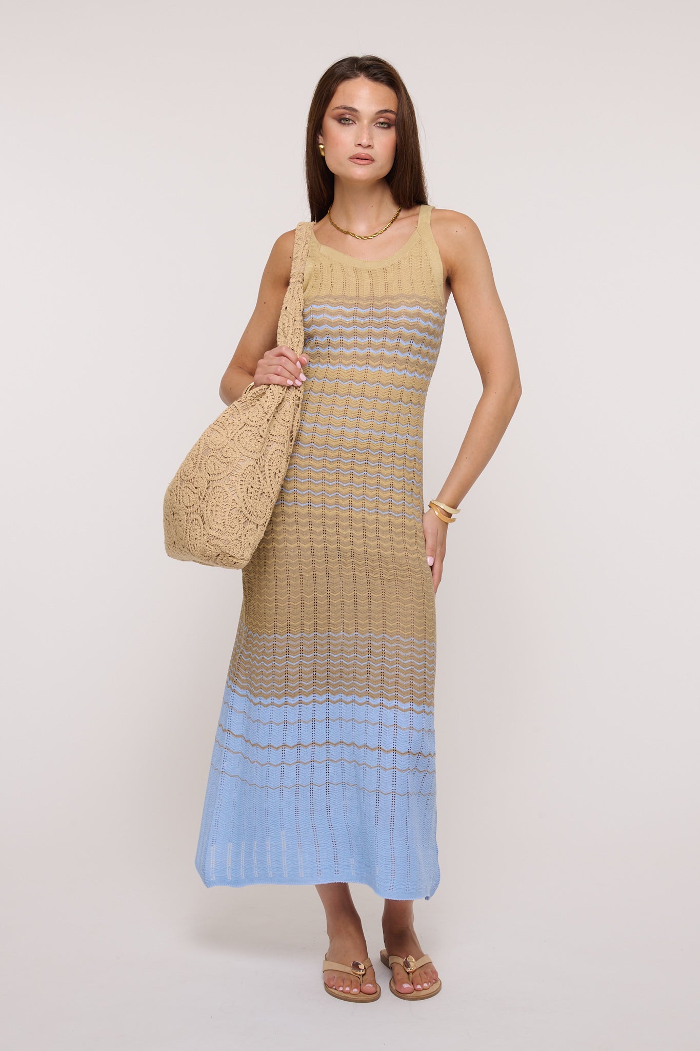 Abito ‘WAVES’ Beige e Azzurro